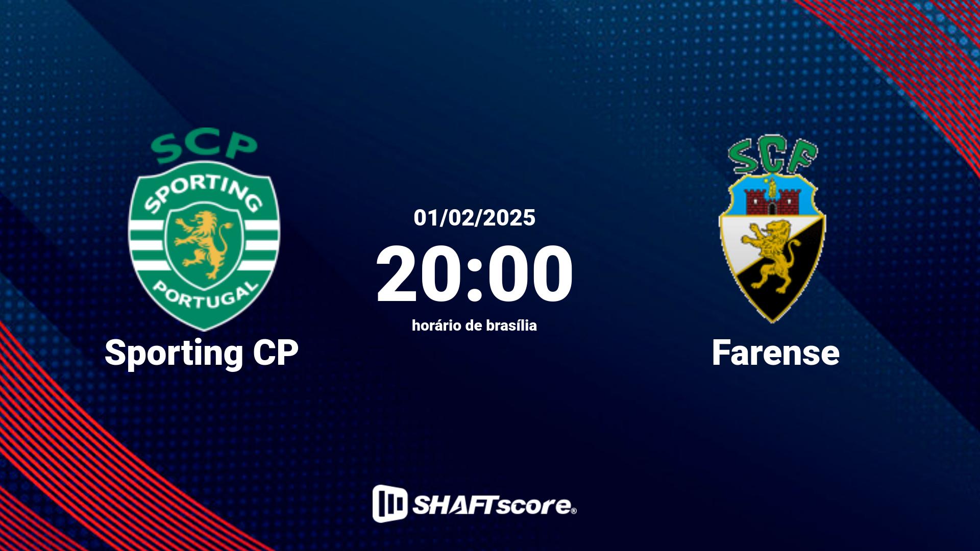 Estatísticas do jogo Sporting CP vs Farense 01.02 20:00