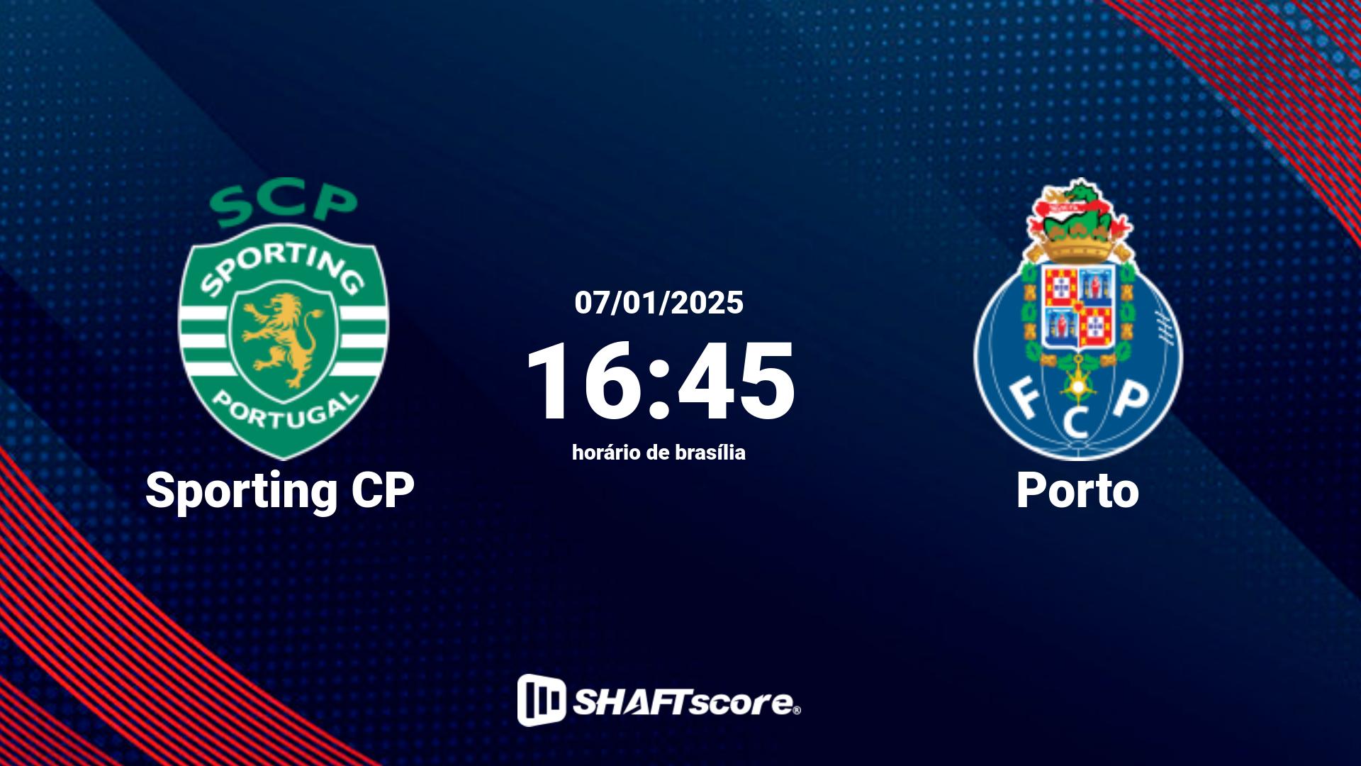 Estatísticas do jogo Sporting CP vs Porto 07.01 16:45