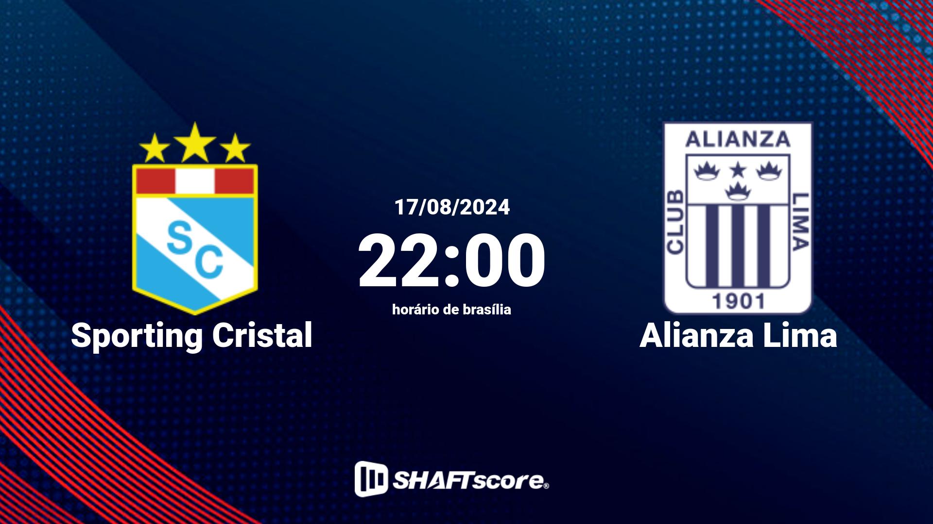 Estatísticas do jogo Sporting Cristal vs Alianza Lima 17.08 22:00