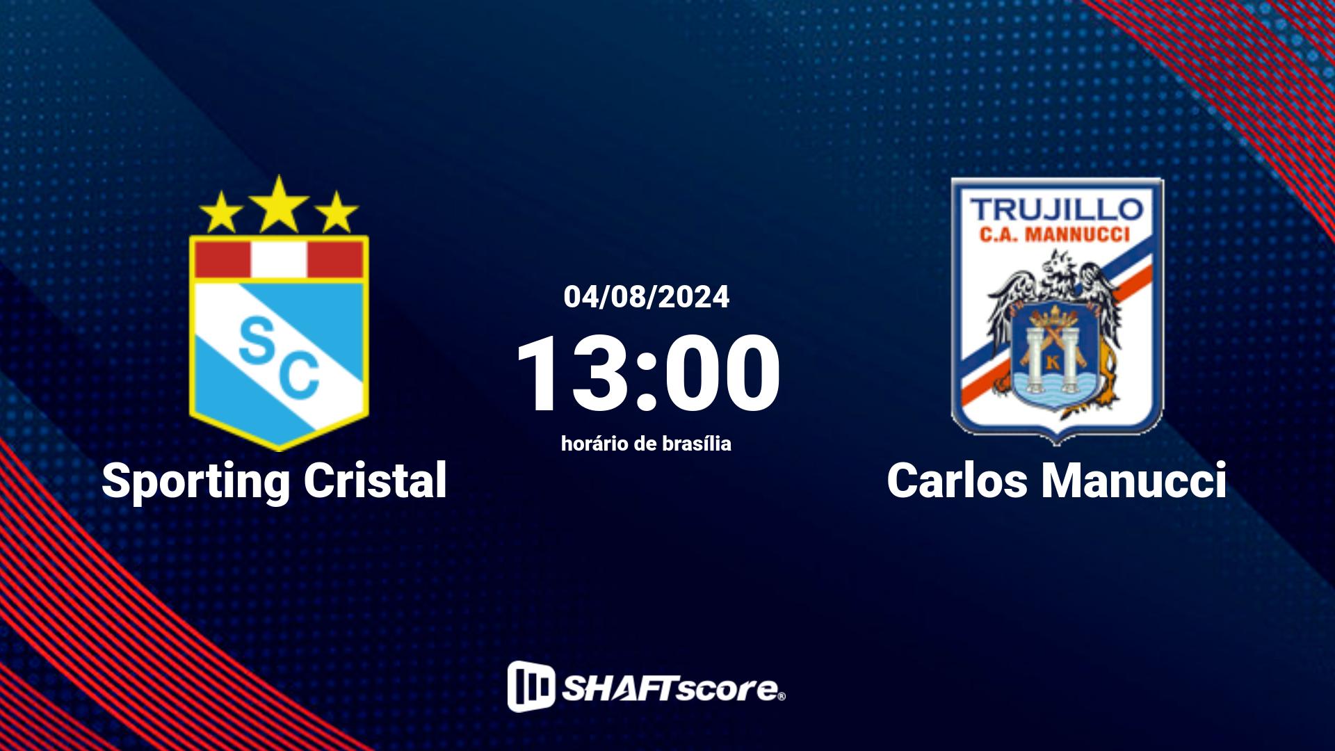 Estatísticas do jogo Sporting Cristal vs Carlos Manucci 04.08 13:00