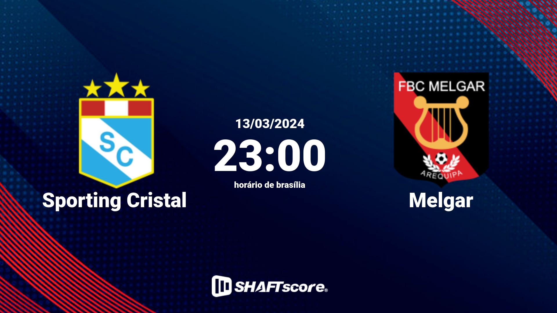 Estatísticas do jogo Sporting Cristal vs Melgar 13.03 23:00