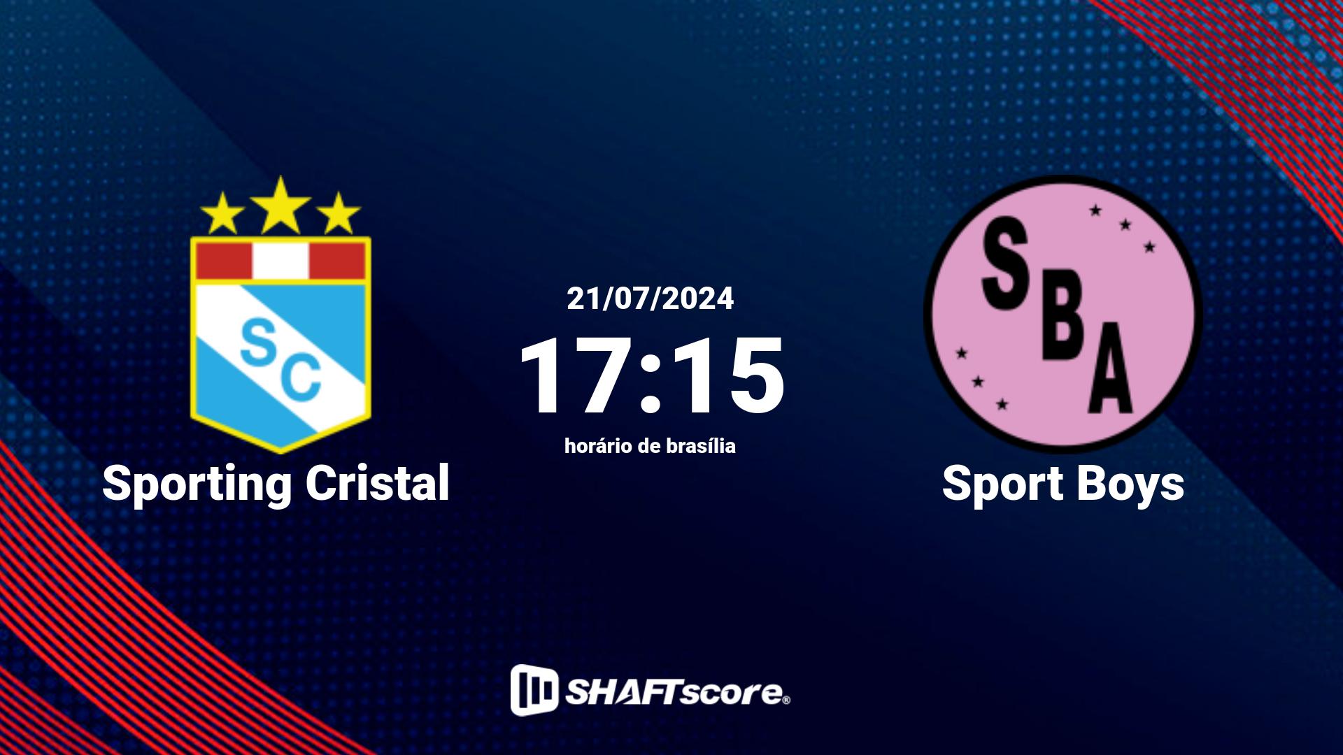 Estatísticas do jogo Sporting Cristal vs Sport Boys 21.07 17:15