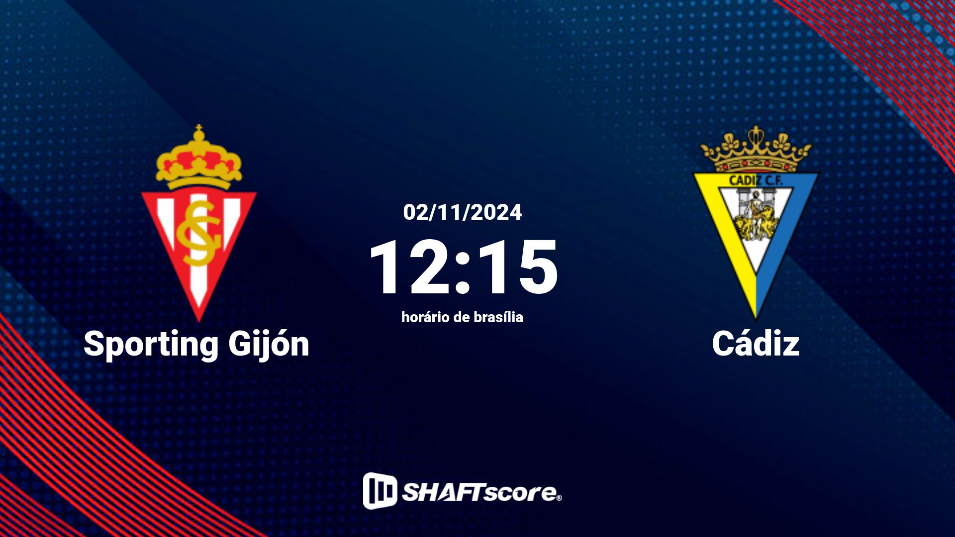 Estatísticas do jogo Sporting Gijón vs Cádiz 02.11 12:15