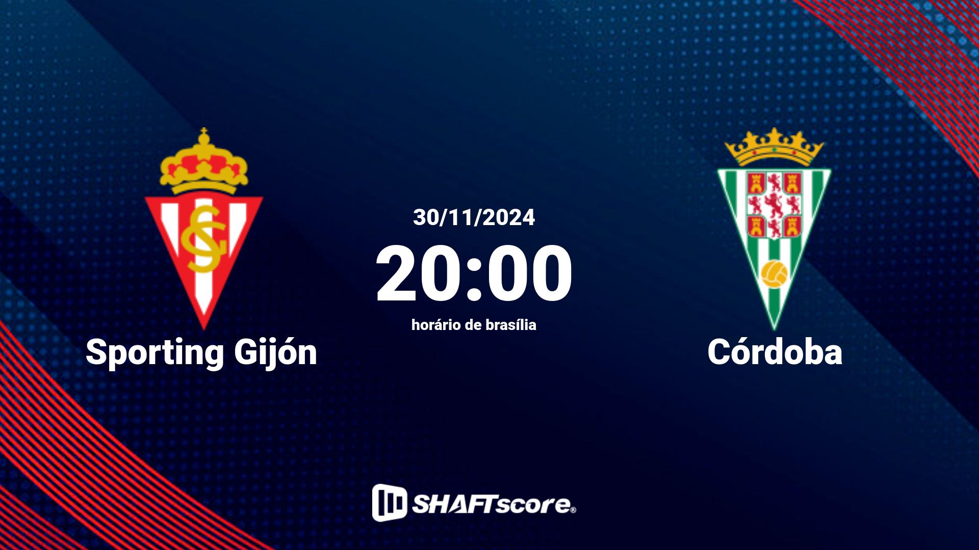 Estatísticas do jogo Sporting Gijón vs Córdoba 30.11 20:00