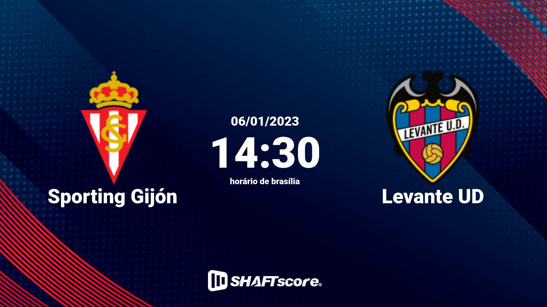 Estatísticas do jogo Sporting Gijón vs Levante UD 06.01 14:30