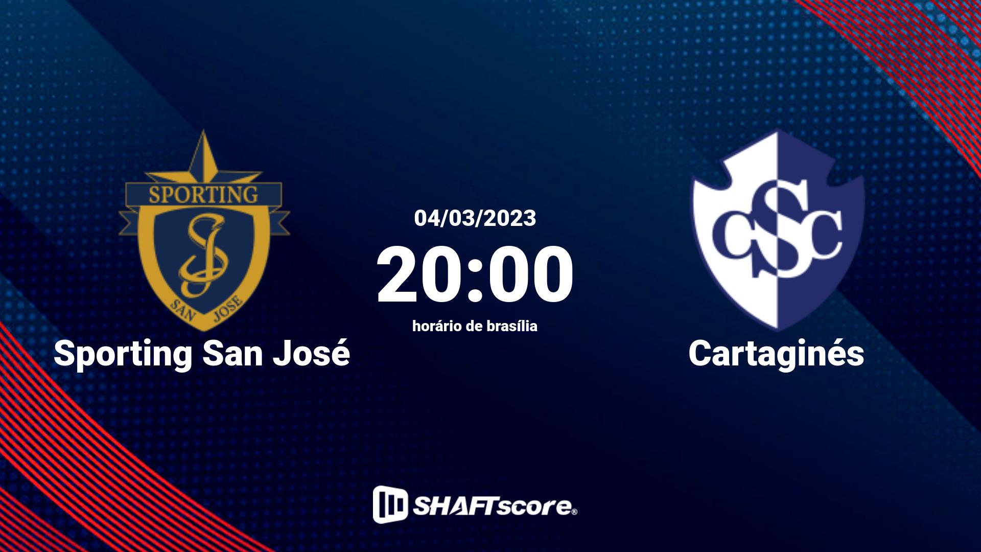 Estatísticas do jogo Sporting San José vs Cartaginés 04.03 20:00