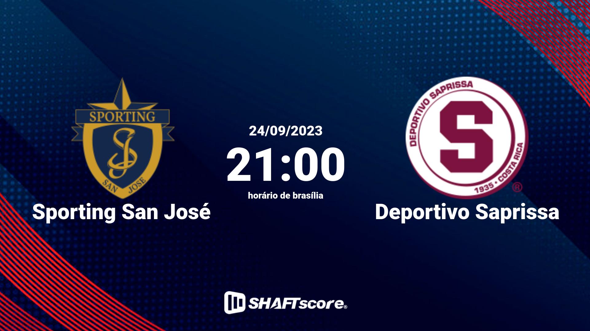 Estatísticas do jogo Sporting San José vs Deportivo Saprissa 24.09 21:00