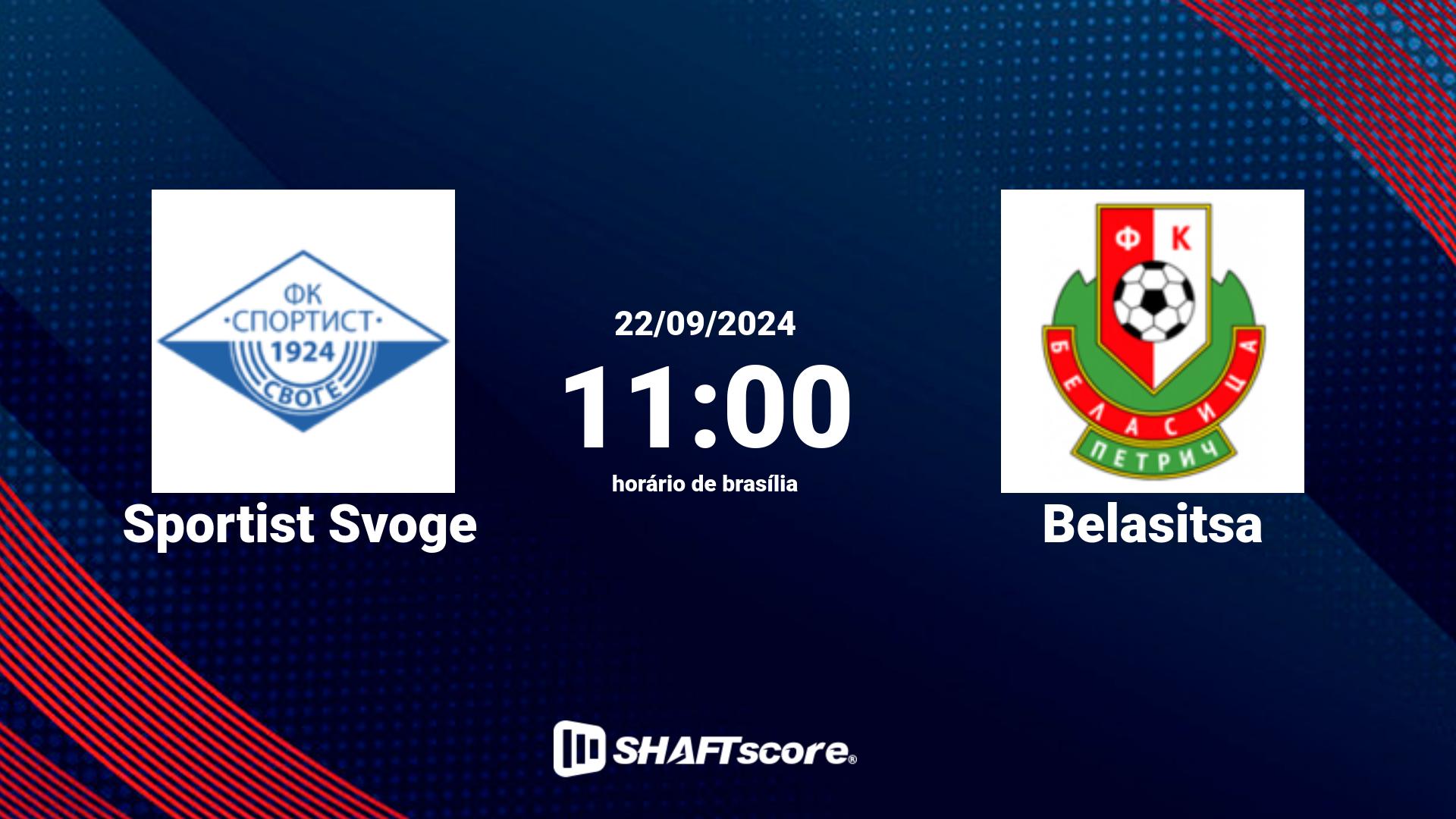 Estatísticas do jogo Sportist Svoge vs Belasitsa 22.09 11:00