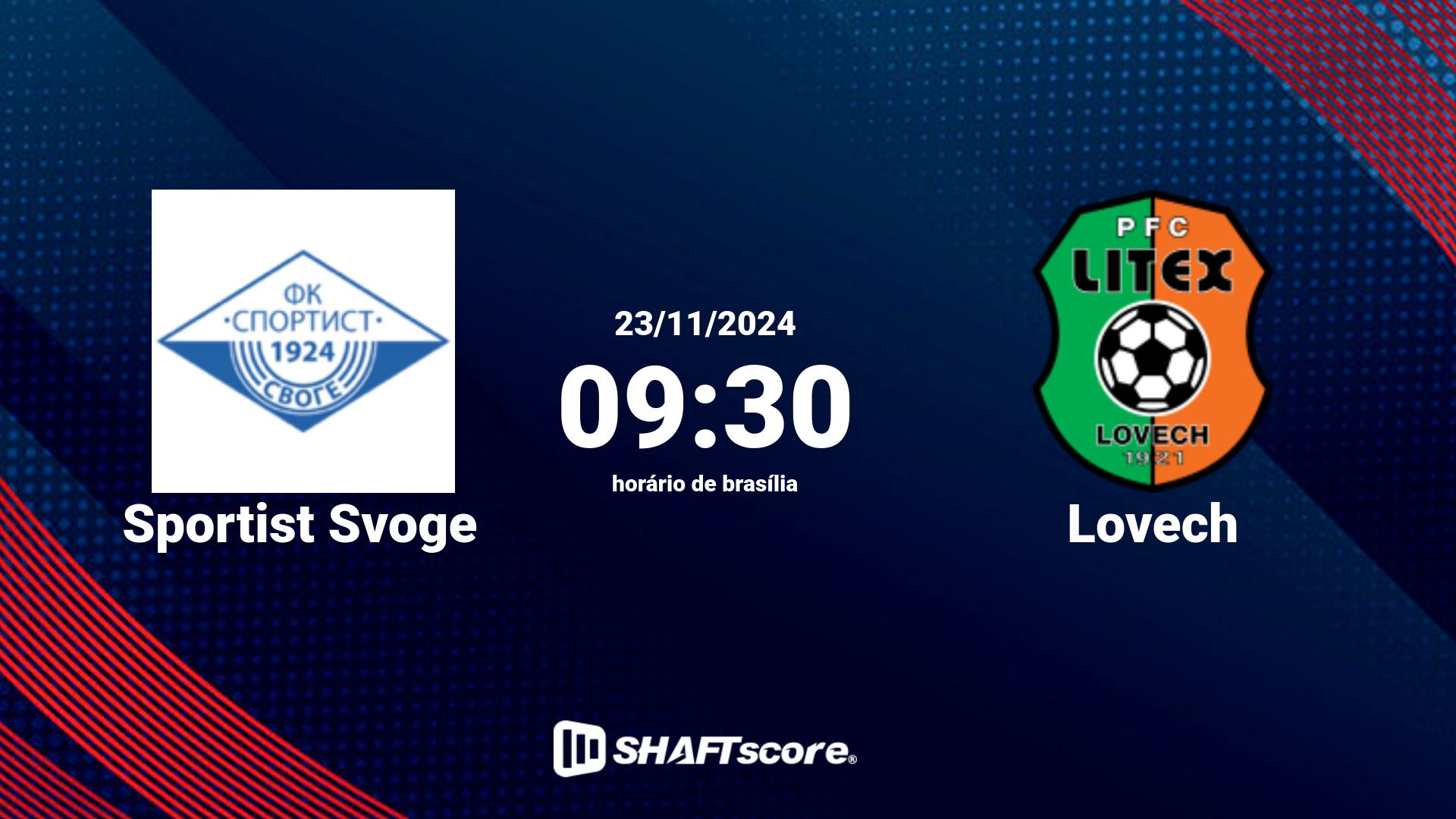 Estatísticas do jogo Sportist Svoge vs Lovech 23.11 09:30