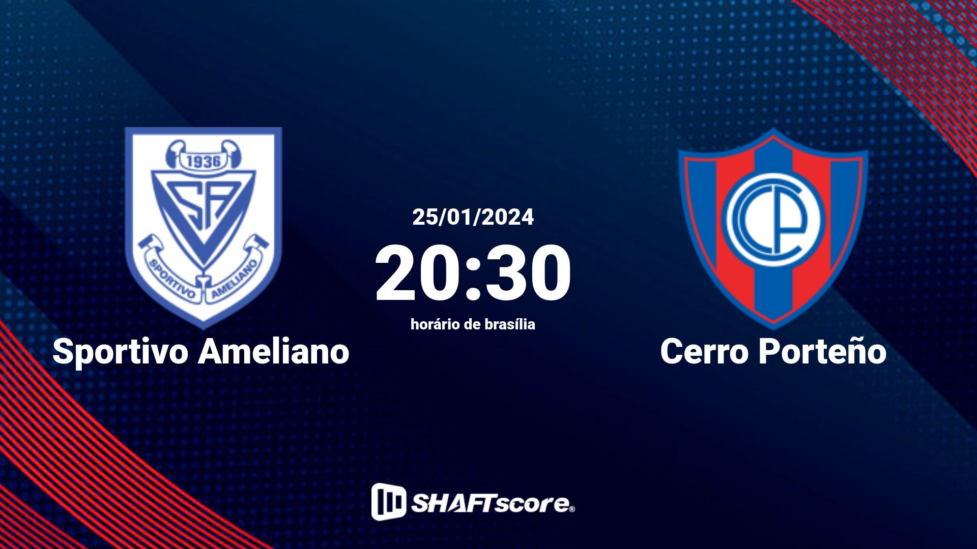 Estatísticas do jogo Sportivo Ameliano vs Cerro Porteño 25.01 20:30