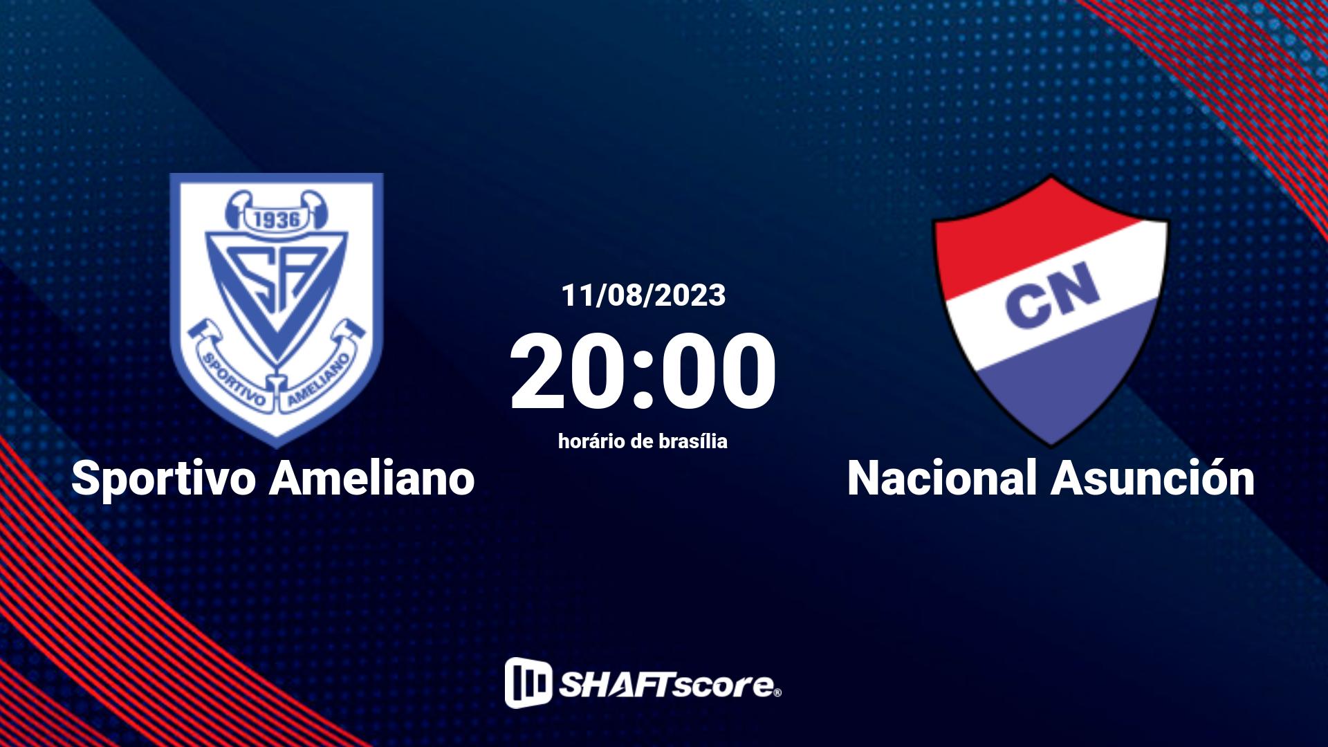 Estatísticas do jogo Sportivo Ameliano vs Nacional Asunción 11.08 20:00