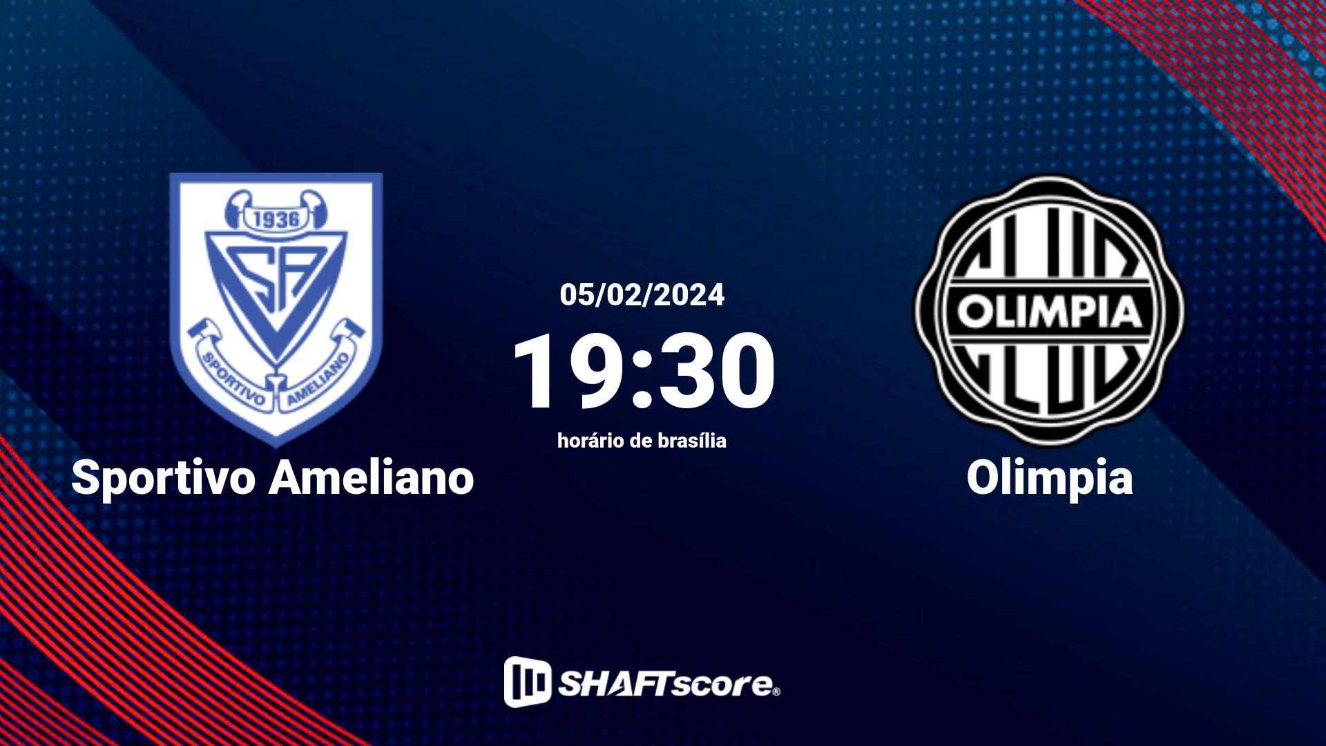 Estatísticas do jogo Sportivo Ameliano vs Olimpia 05.02 19:30