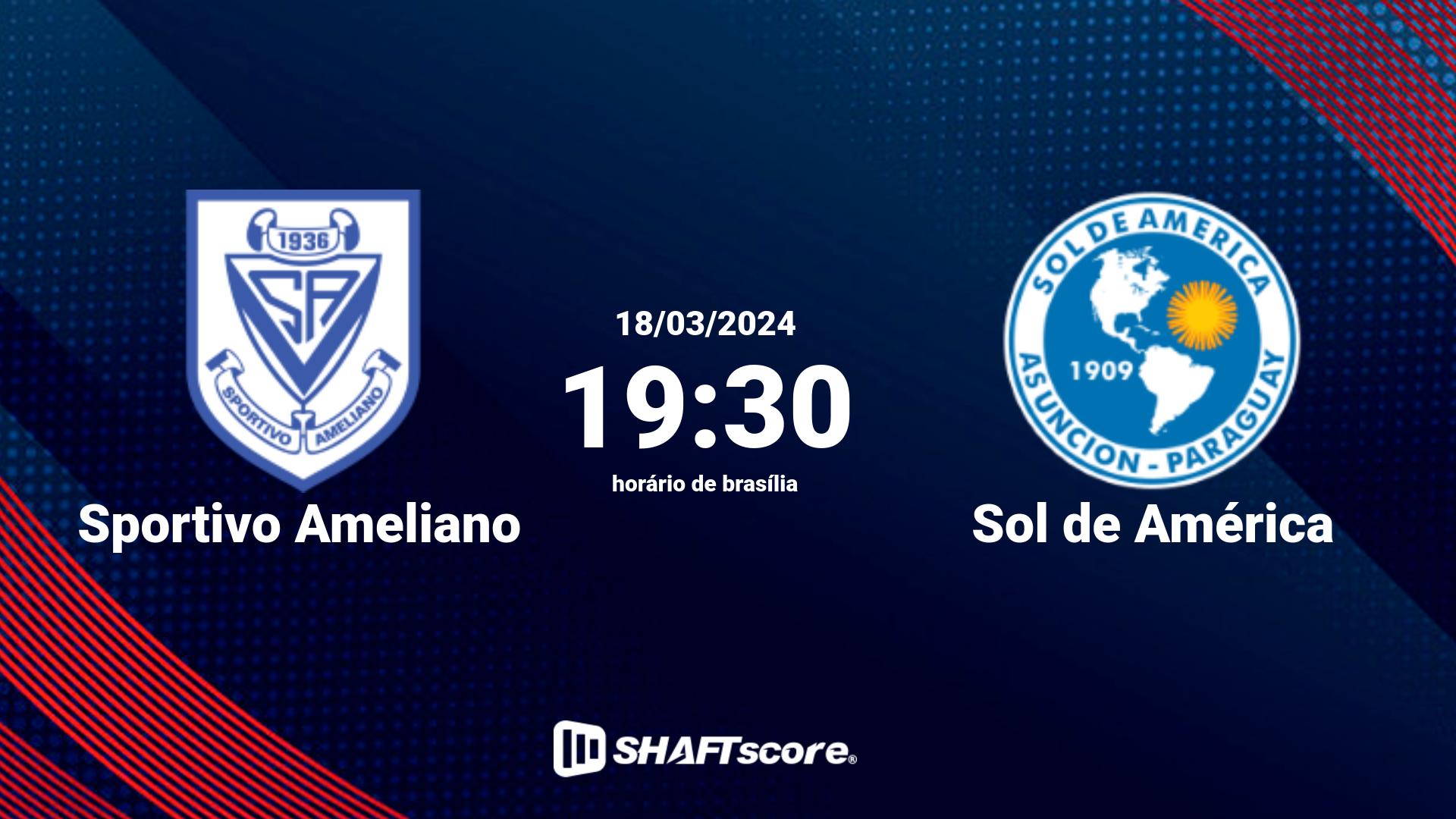 Estatísticas do jogo Sportivo Ameliano vs Sol de América 18.03 19:30