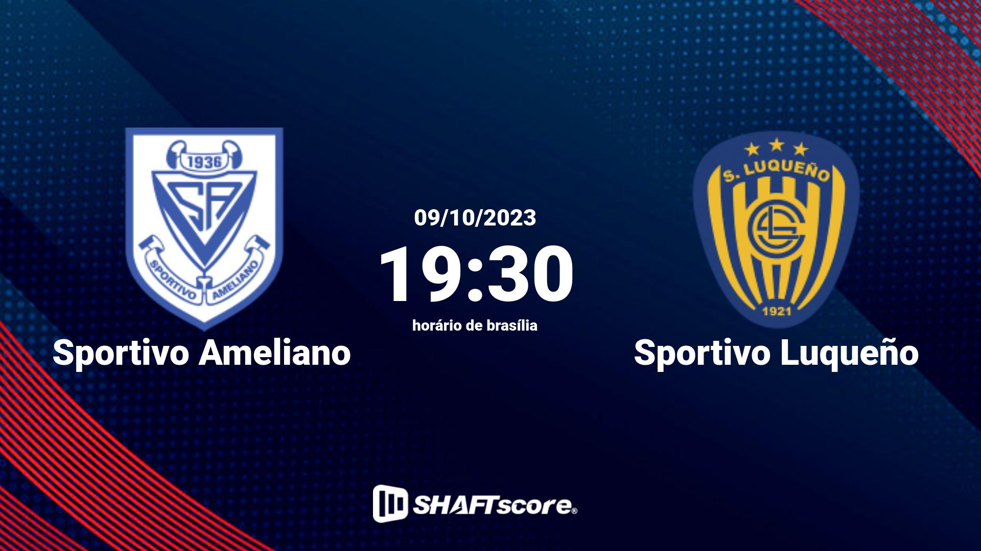 Estatísticas do jogo Sportivo Ameliano vs Sportivo Luqueño 09.10 19:30