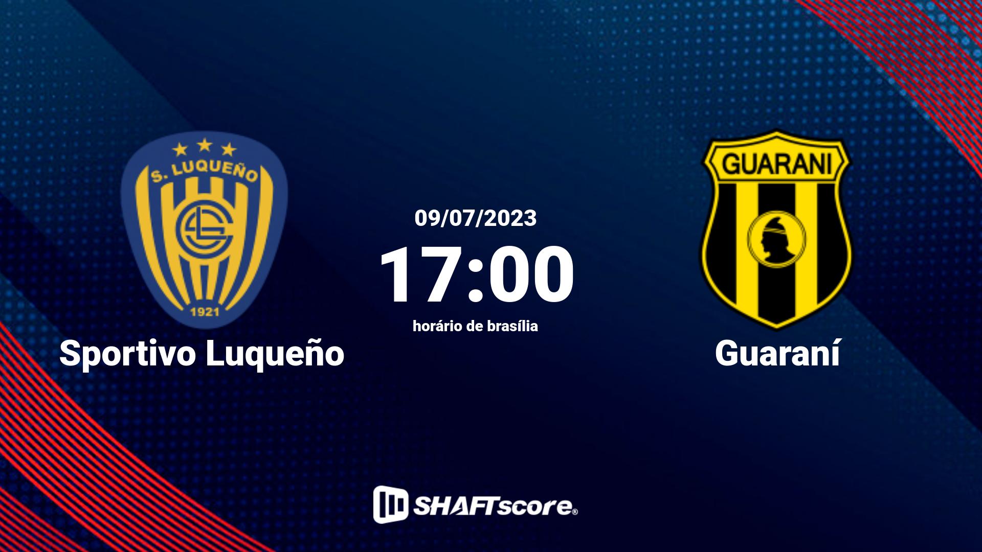 Estatísticas do jogo Sportivo Luqueño vs Guaraní 09.07 17:00