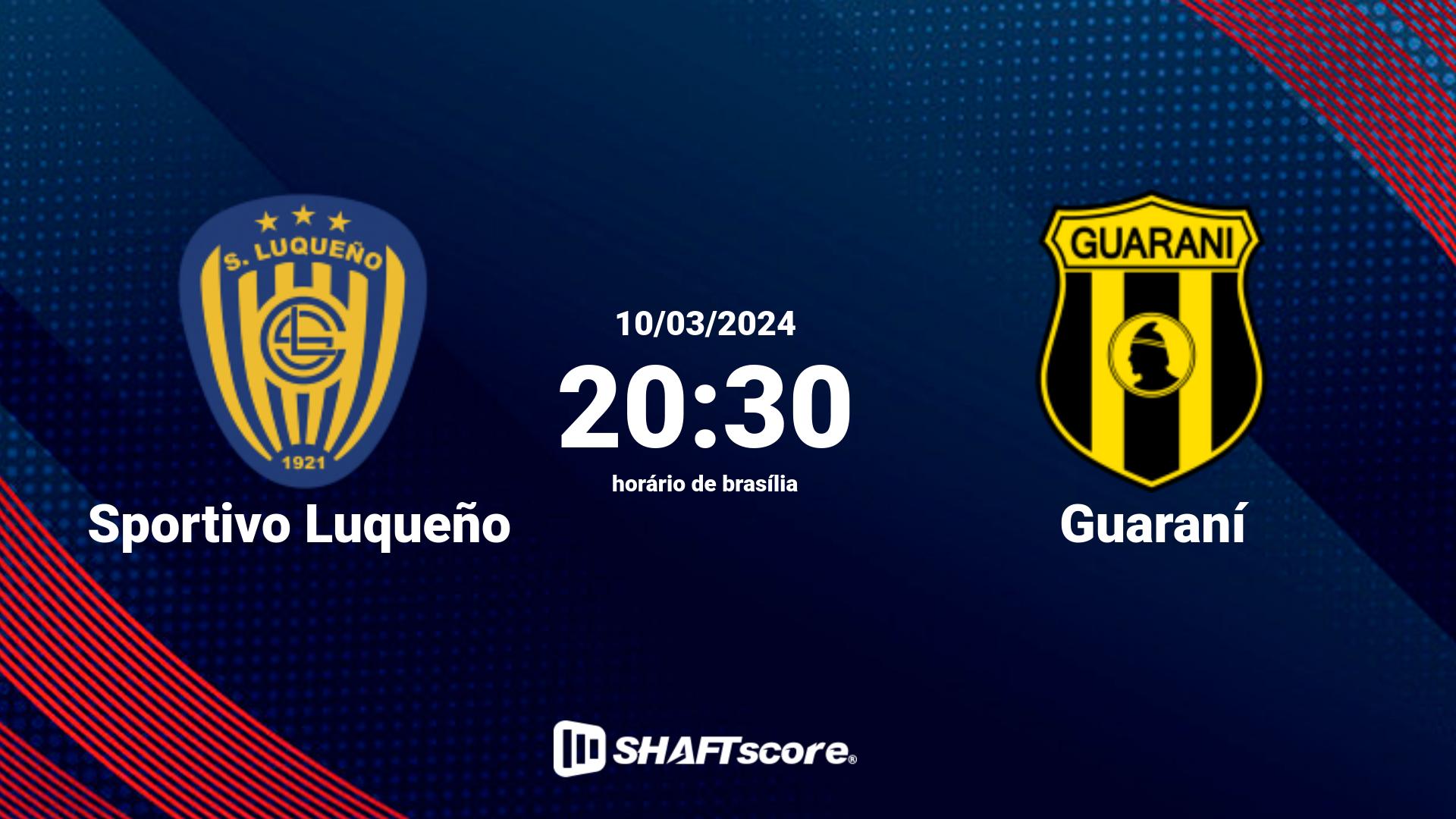 Estatísticas do jogo Sportivo Luqueño vs Guaraní 10.03 20:30