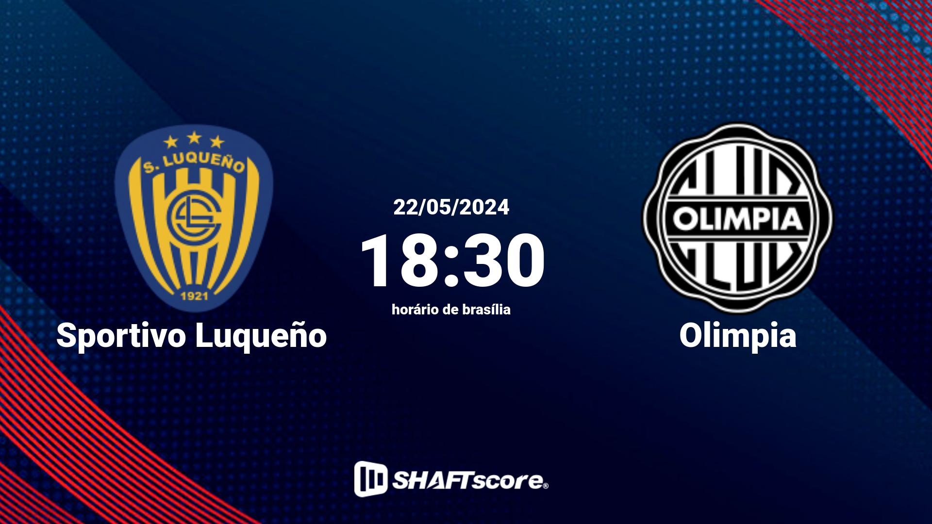 Estatísticas do jogo Sportivo Luqueño vs Olimpia 22.05 18:30