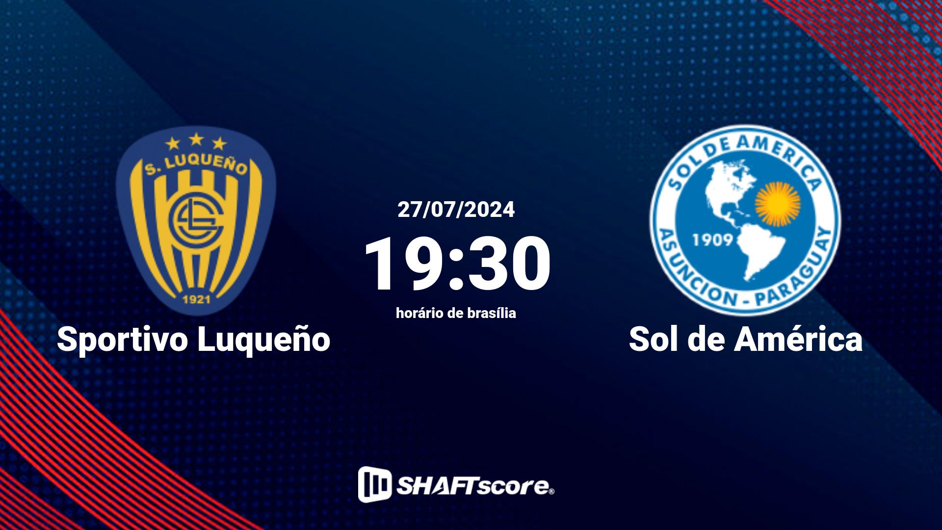 Estatísticas do jogo Sportivo Luqueño vs Sol de América 27.07 19:30