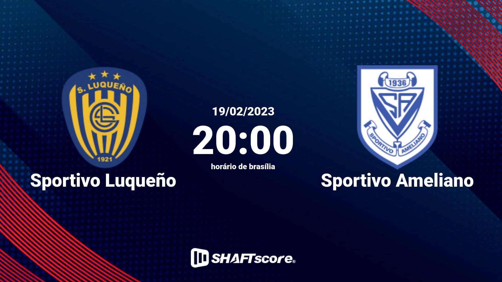 Estatísticas do jogo Sportivo Luqueño vs Sportivo Ameliano 19.02 20:00