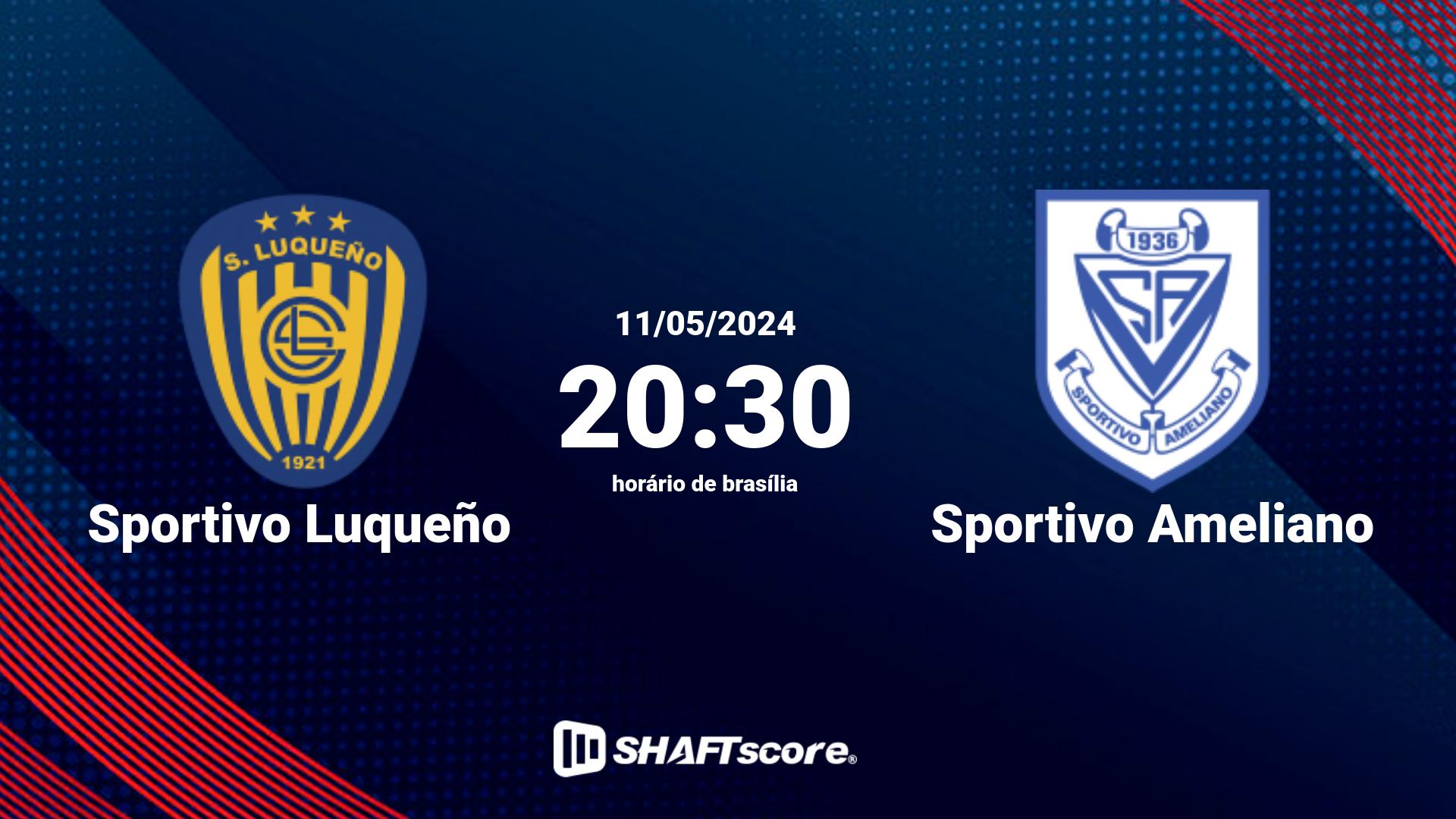 Estatísticas do jogo Sportivo Luqueño vs Sportivo Ameliano 11.05 20:30