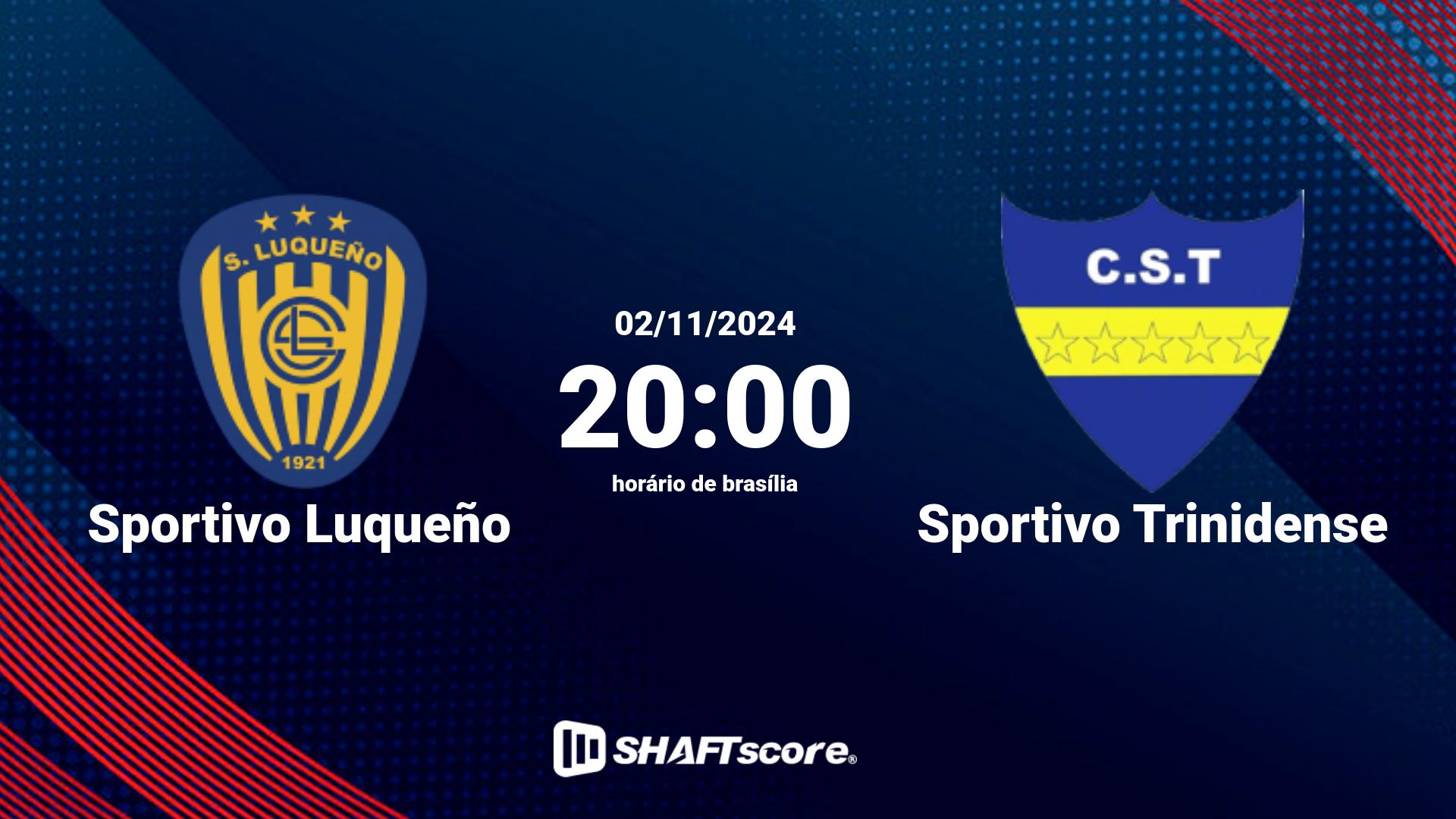 Estatísticas do jogo Sportivo Luqueño vs Sportivo Trinidense 02.11 20:00