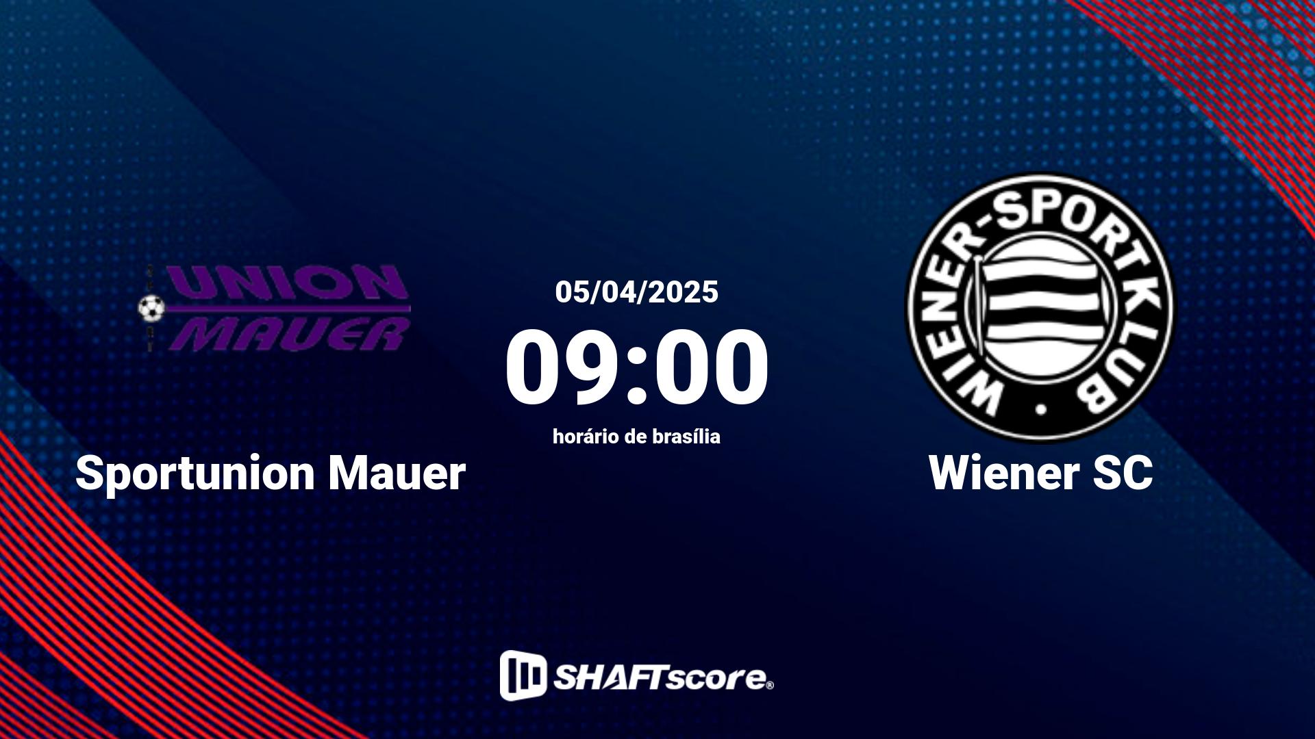 Estatísticas do jogo Sportunion Mauer vs Wiener SC 05.04 09:00