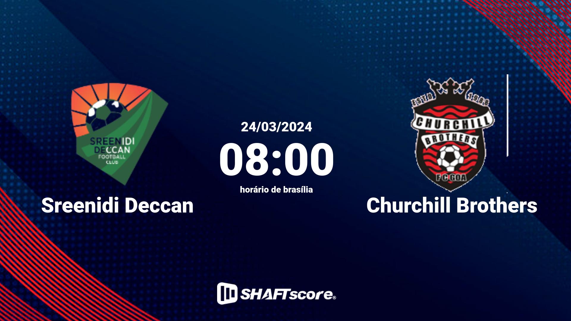 Estatísticas do jogo Sreenidi Deccan vs Churchill Brothers 24.03 08:00