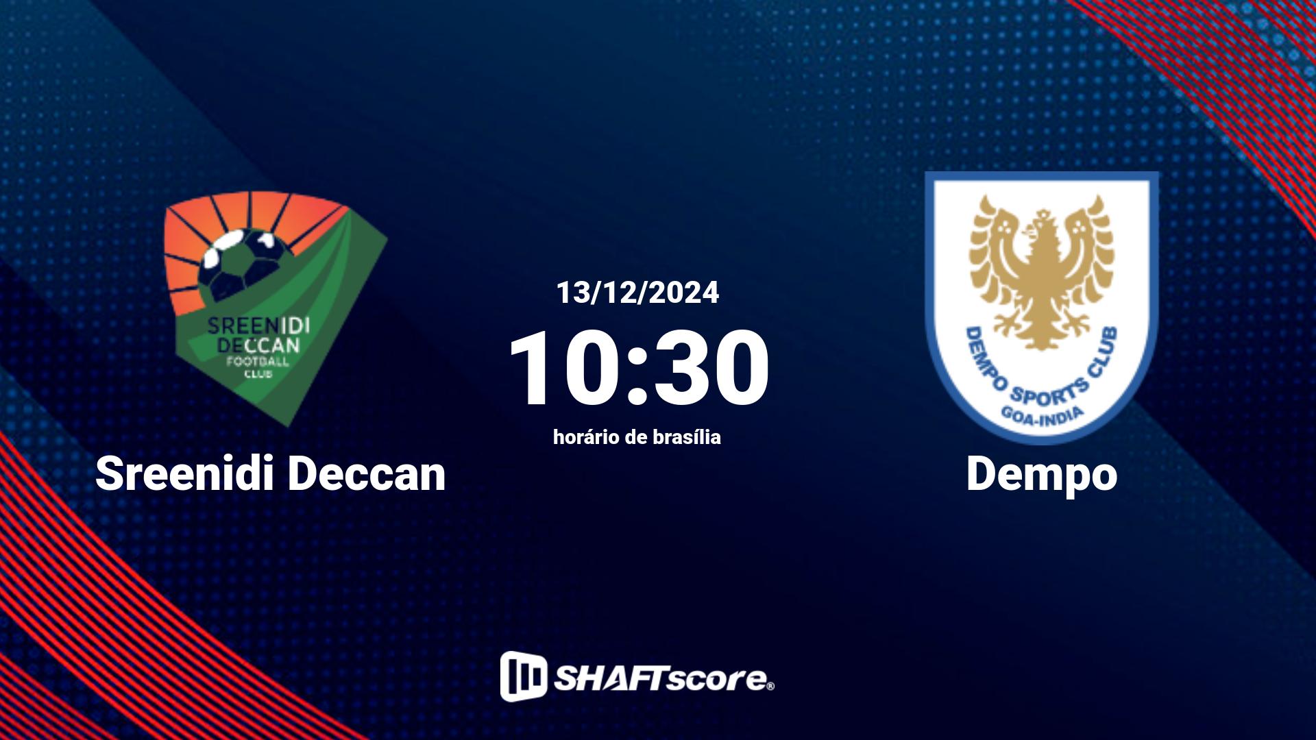 Estatísticas do jogo Sreenidi Deccan vs Dempo 13.12 10:30