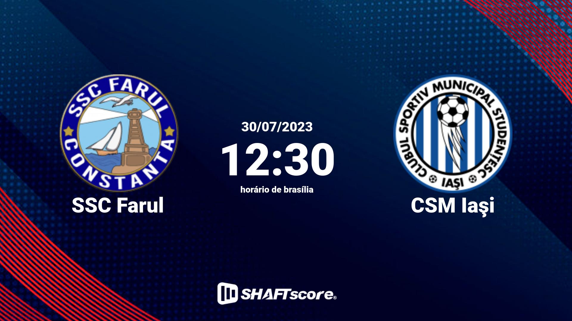 Estatísticas do jogo SSC Farul vs CSM Iaşi 30.07 12:30