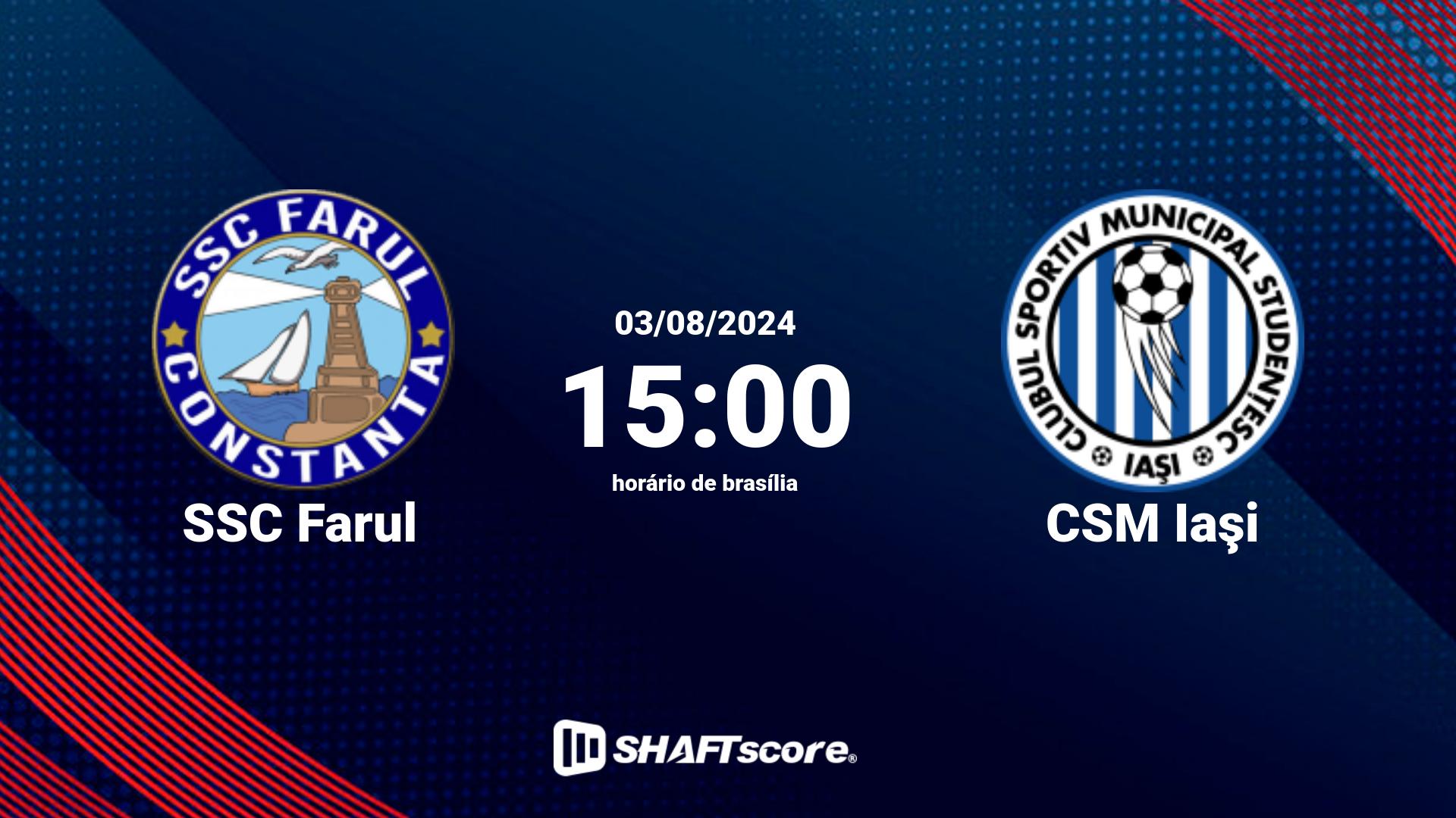 Estatísticas do jogo SSC Farul vs CSM Iaşi 03.08 15:00