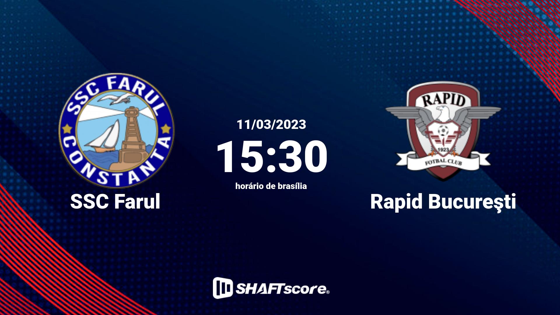 Estatísticas do jogo SSC Farul vs Rapid Bucureşti 11.03 15:30