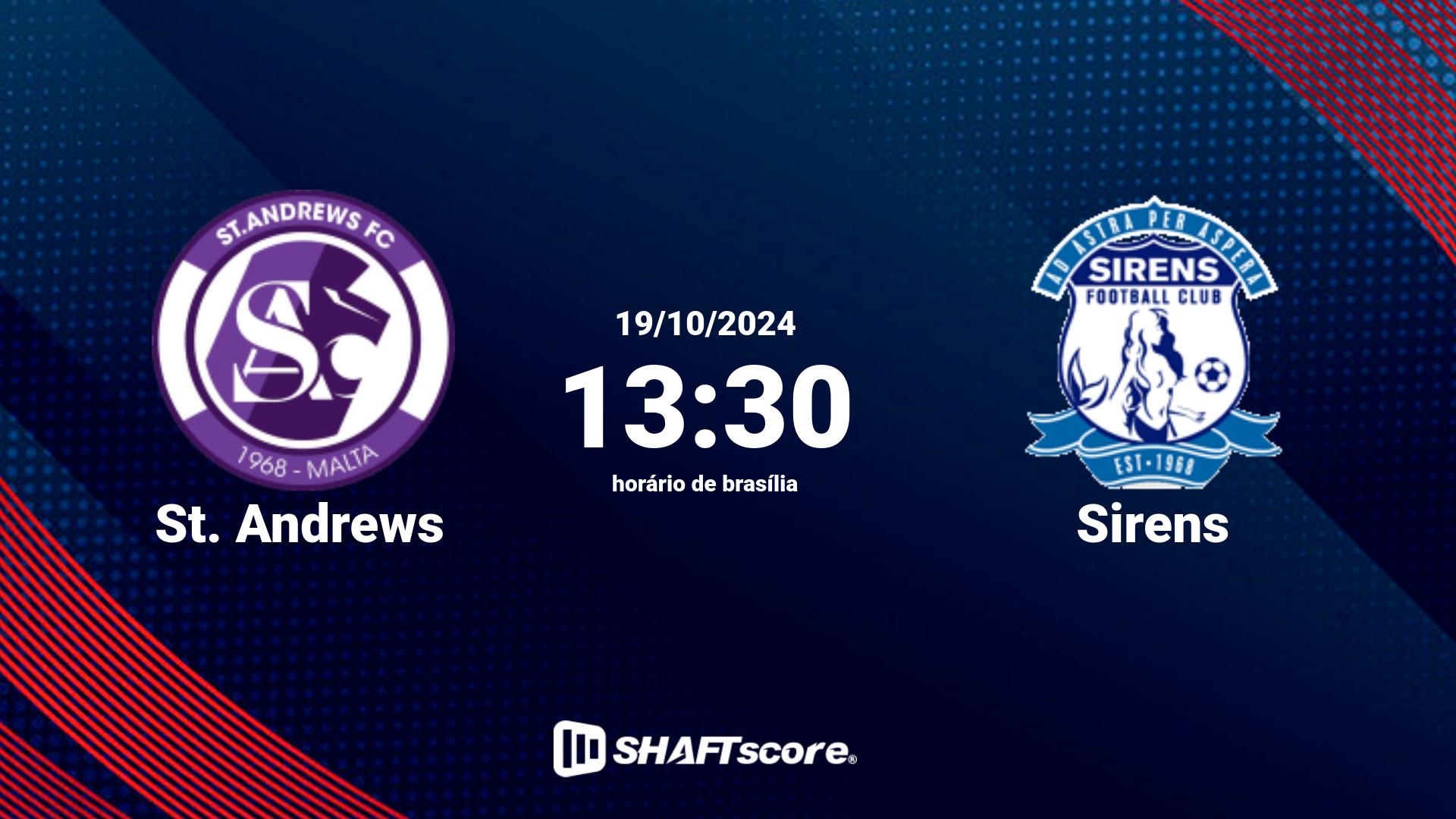 Estatísticas do jogo St. Andrews vs Sirens 19.10 13:30