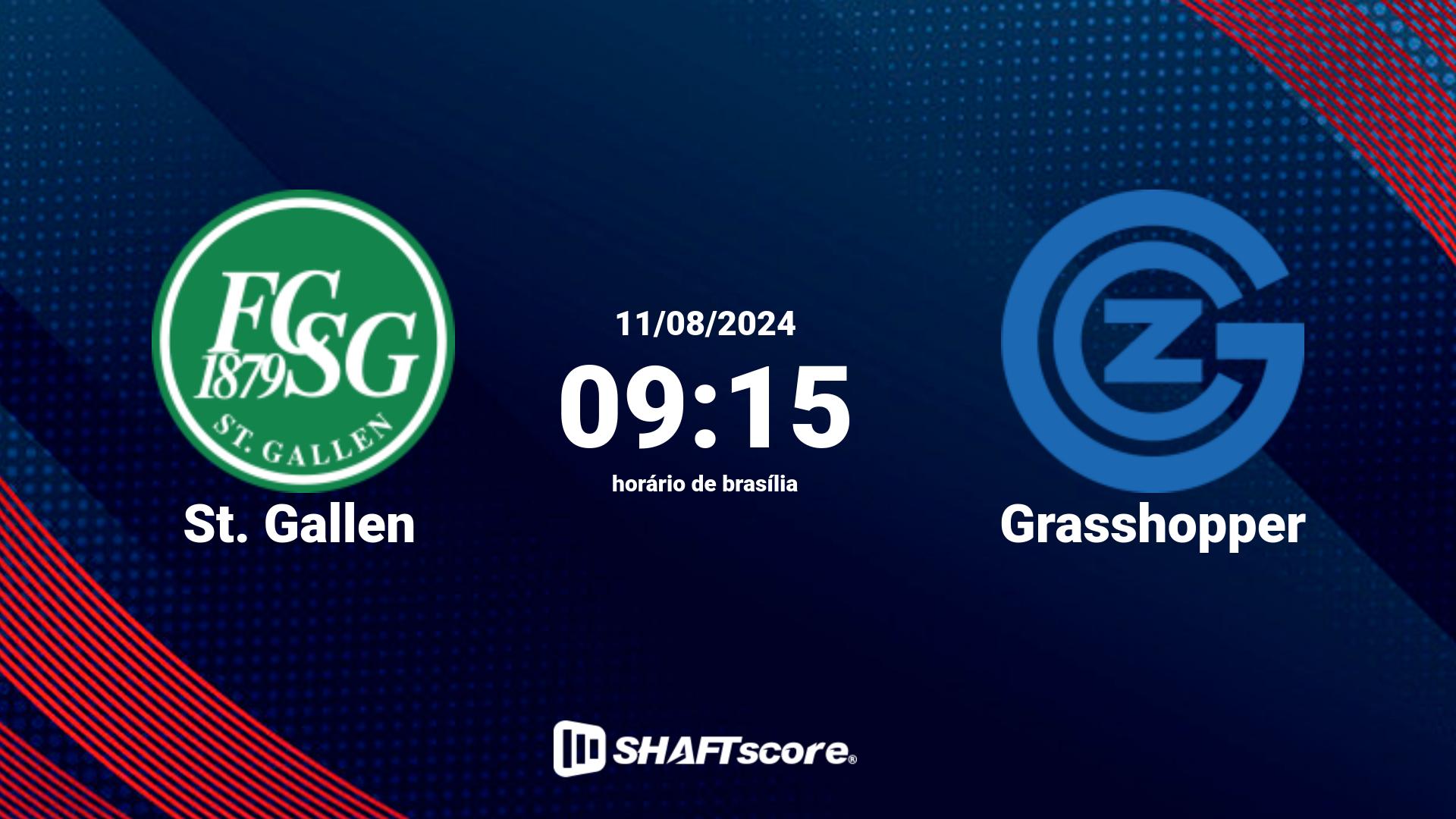 Estatísticas do jogo St. Gallen vs Grasshopper 11.08 09:15