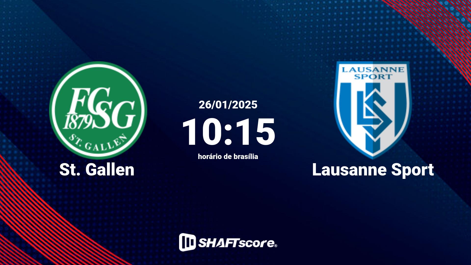 Estatísticas do jogo St. Gallen vs Lausanne Sport 26.01 10:15