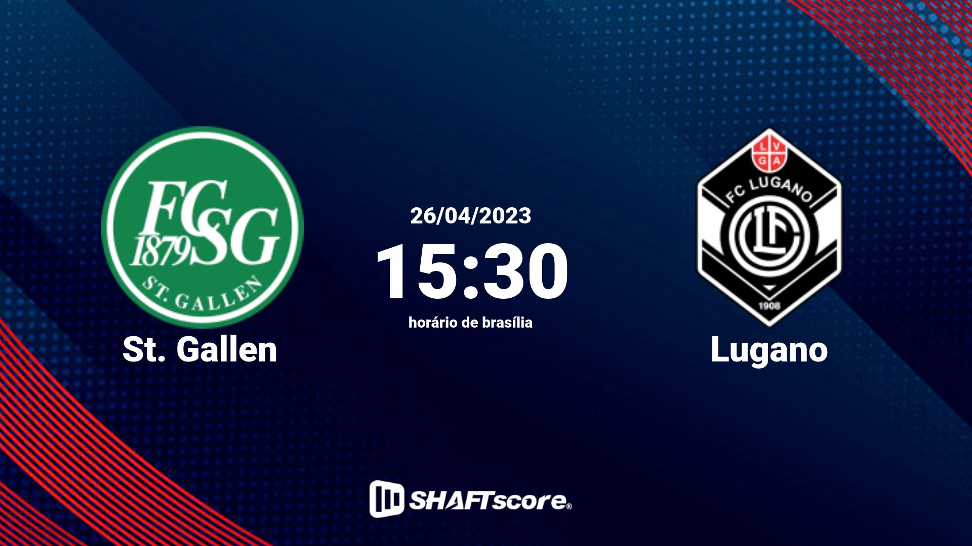 Estatísticas do jogo St. Gallen vs Lugano 26.04 15:30