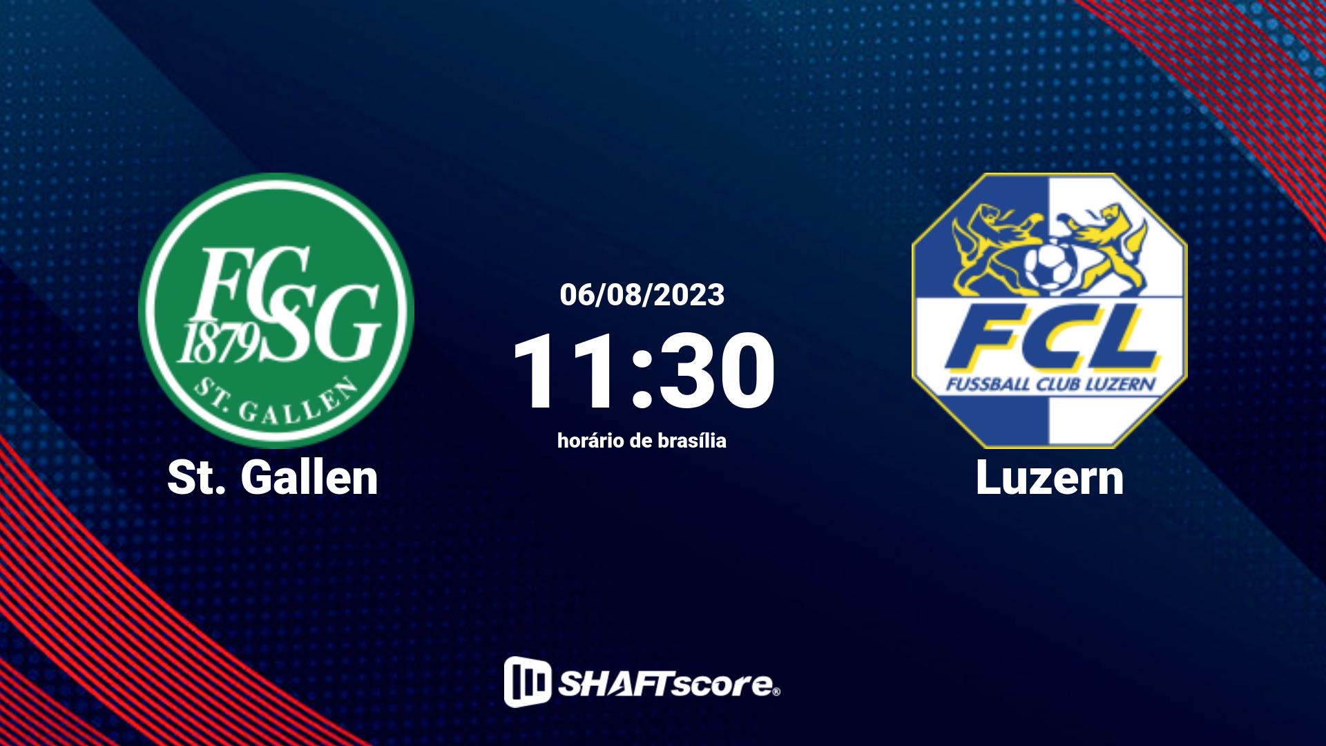 Estatísticas do jogo St. Gallen vs Luzern 06.08 11:30