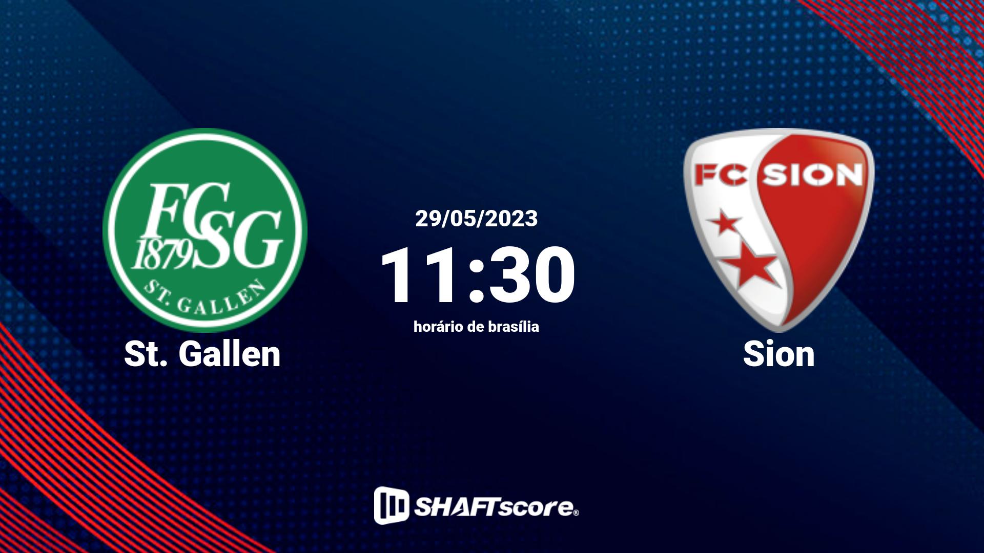 Estatísticas do jogo St. Gallen vs Sion 29.05 11:30