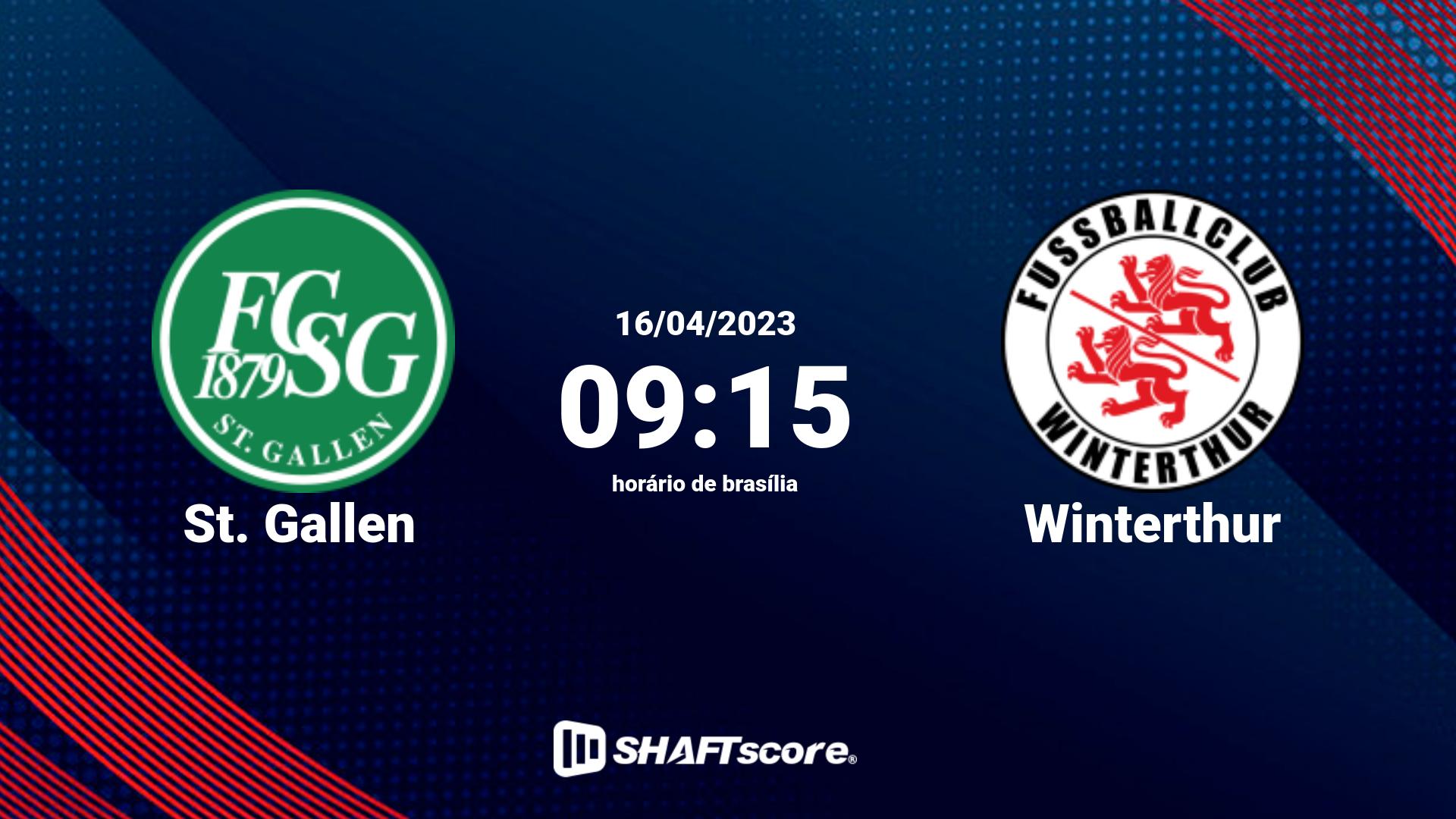 Estatísticas do jogo St. Gallen vs Winterthur 16.04 09:15