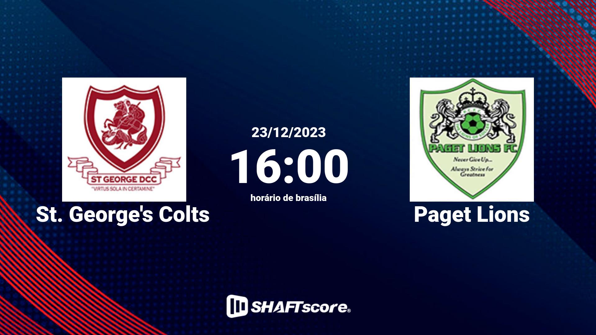 Estatísticas do jogo St. George's Colts vs Paget Lions 23.12 16:00