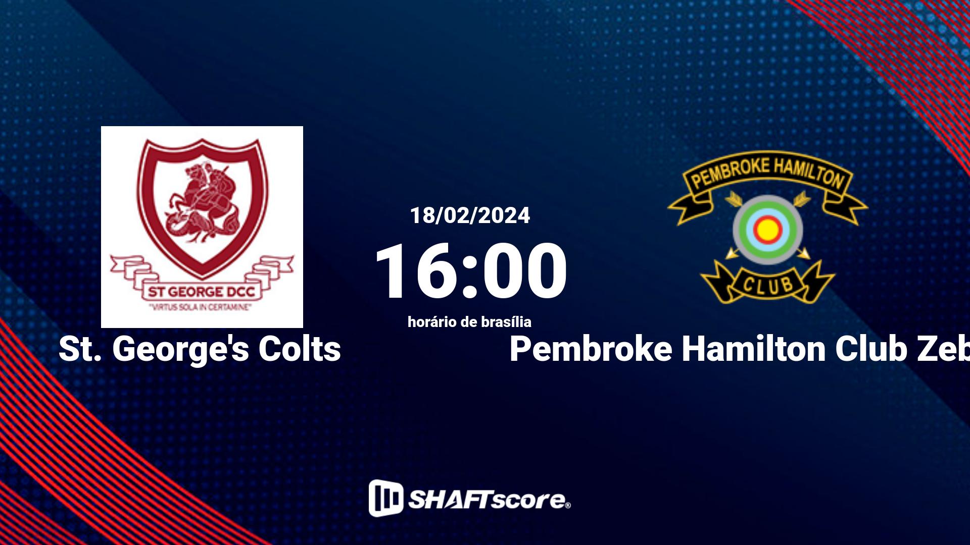 Estatísticas do jogo St. George's Colts vs Pembroke Hamilton Club Zebras 18.02 16:00