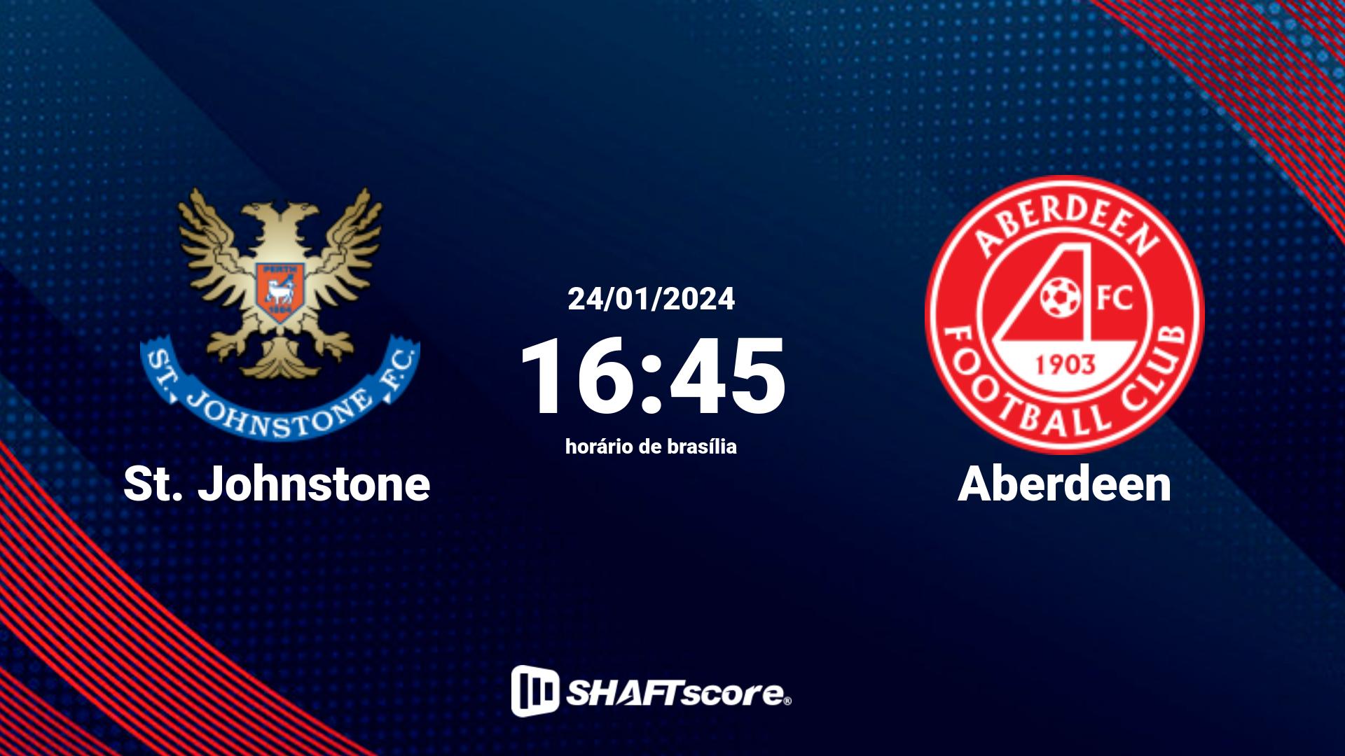 Estatísticas do jogo St. Johnstone vs Aberdeen 24.01 16:45