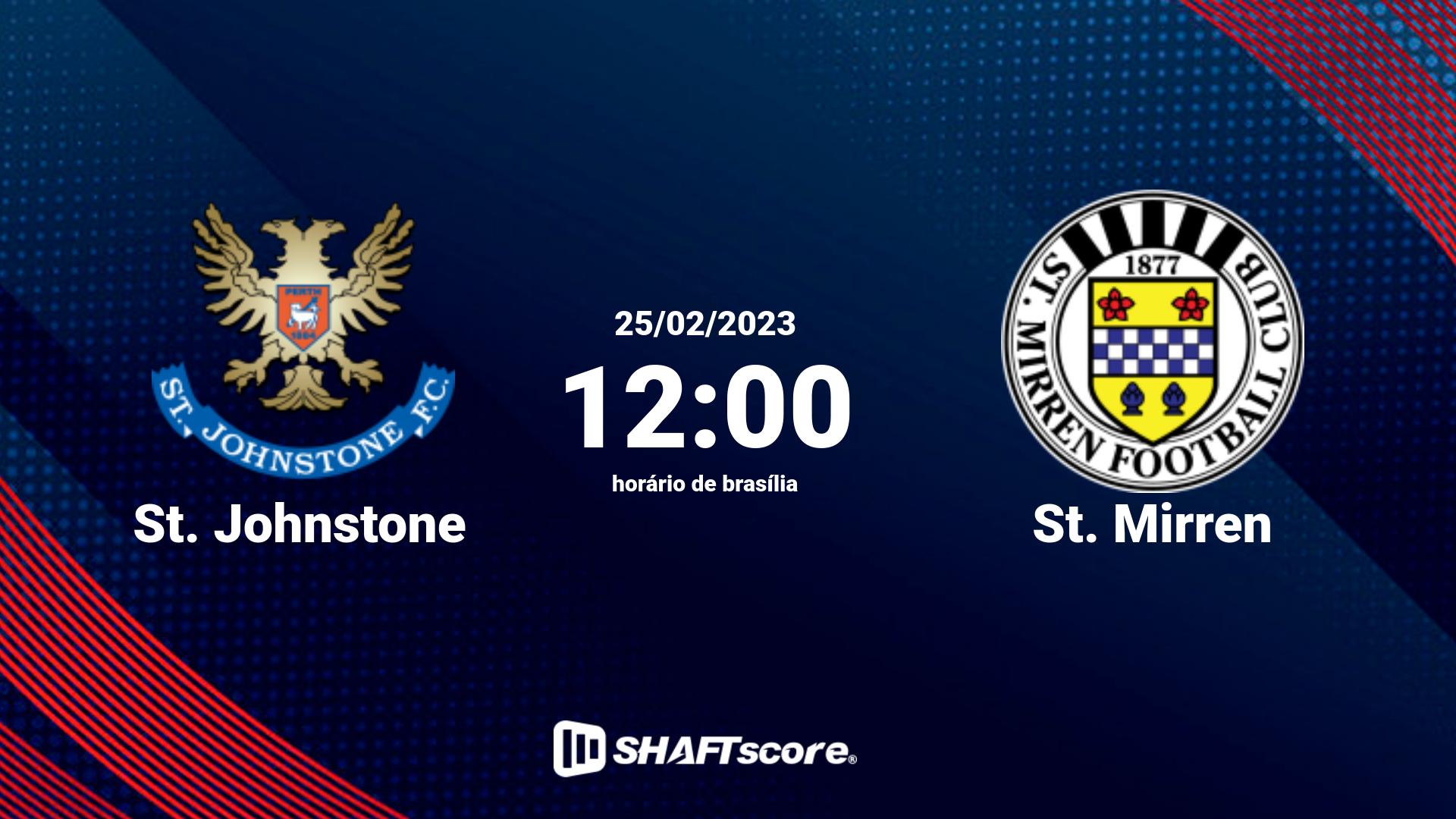 Estatísticas do jogo St. Johnstone vs St. Mirren 25.02 12:00