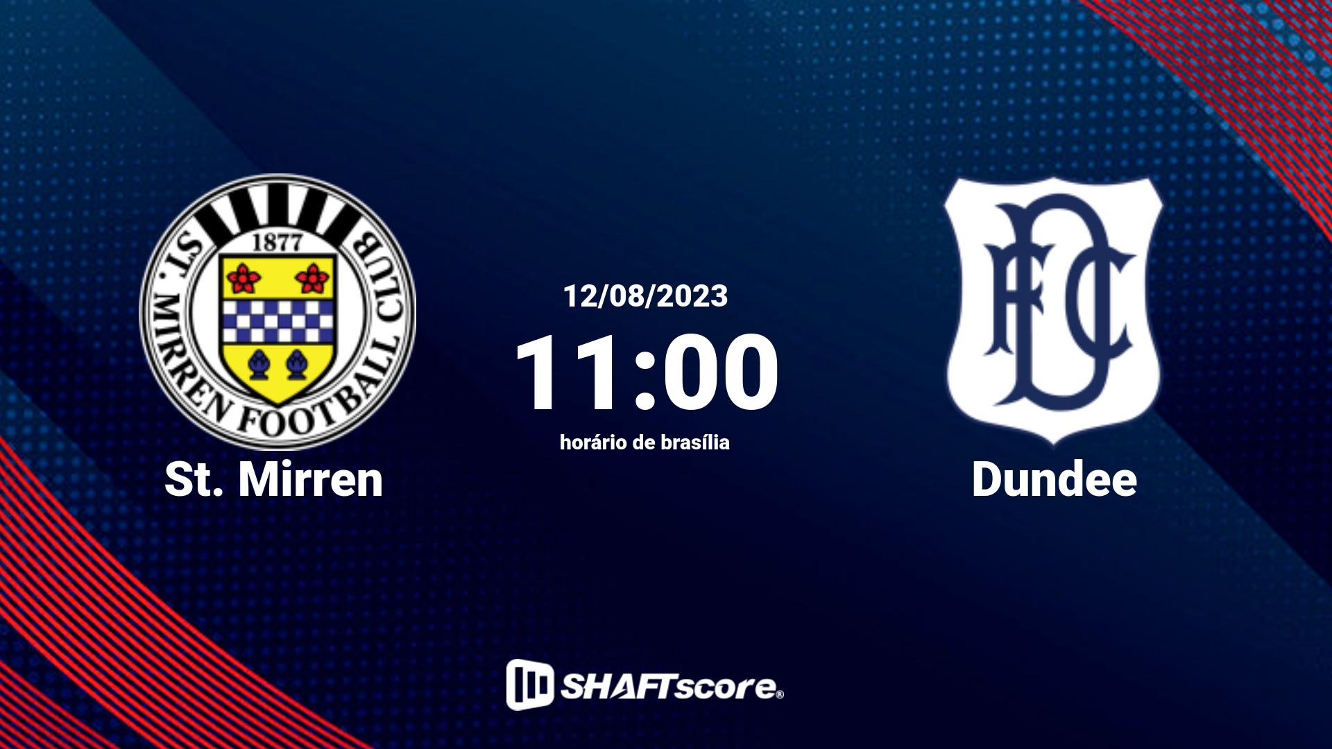 Estatísticas do jogo St. Mirren vs Dundee 12.08 11:00