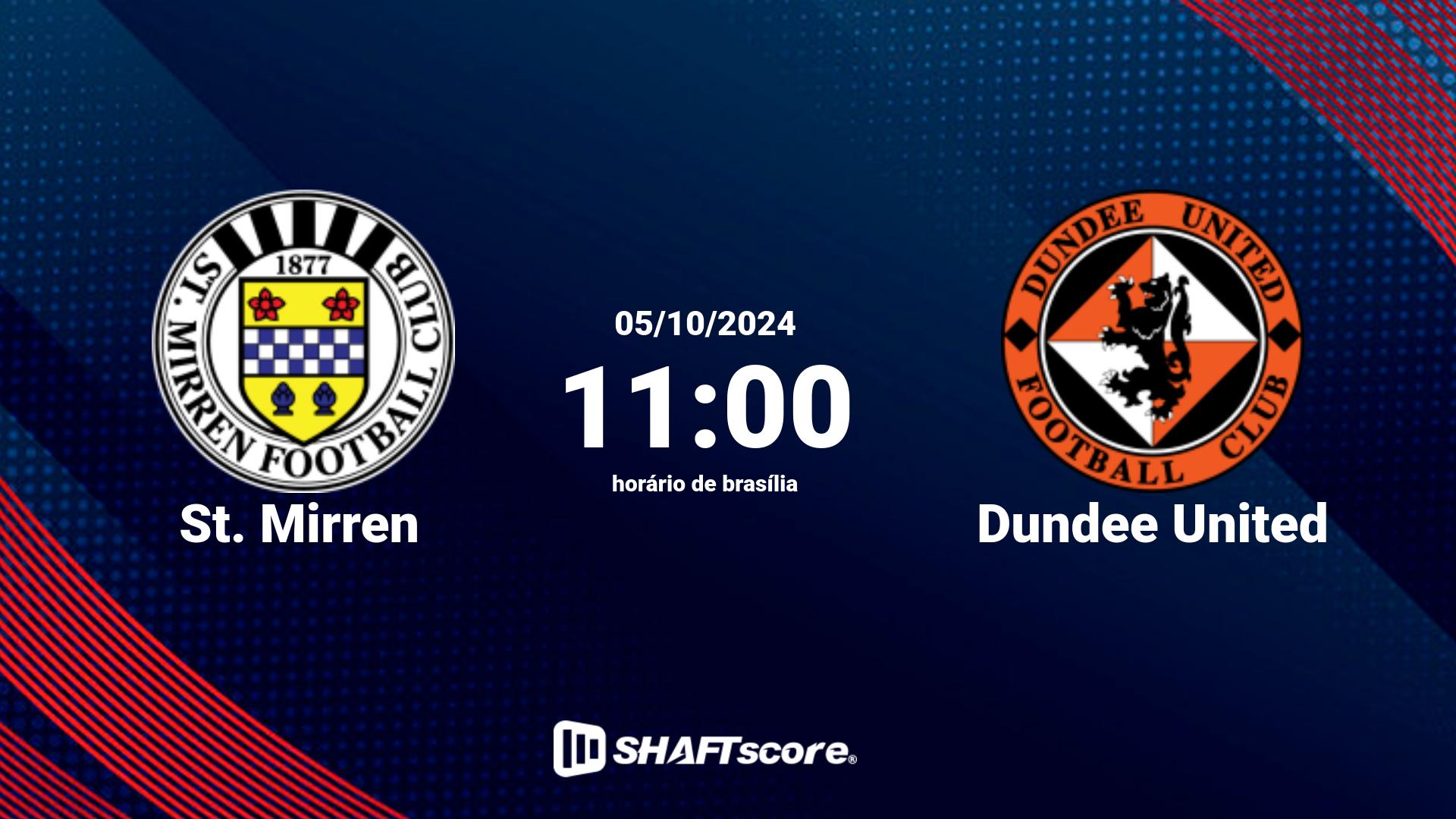 Estatísticas do jogo St. Mirren vs Dundee United 05.10 11:00