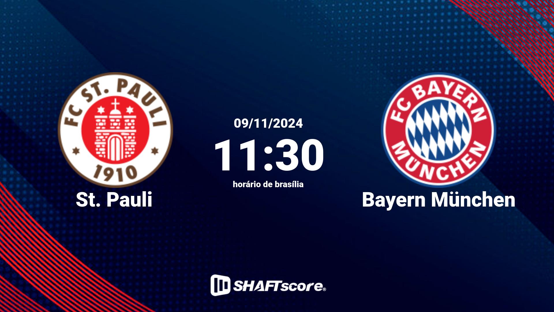 Estatísticas do jogo St. Pauli vs Bayern München 09.11 11:30