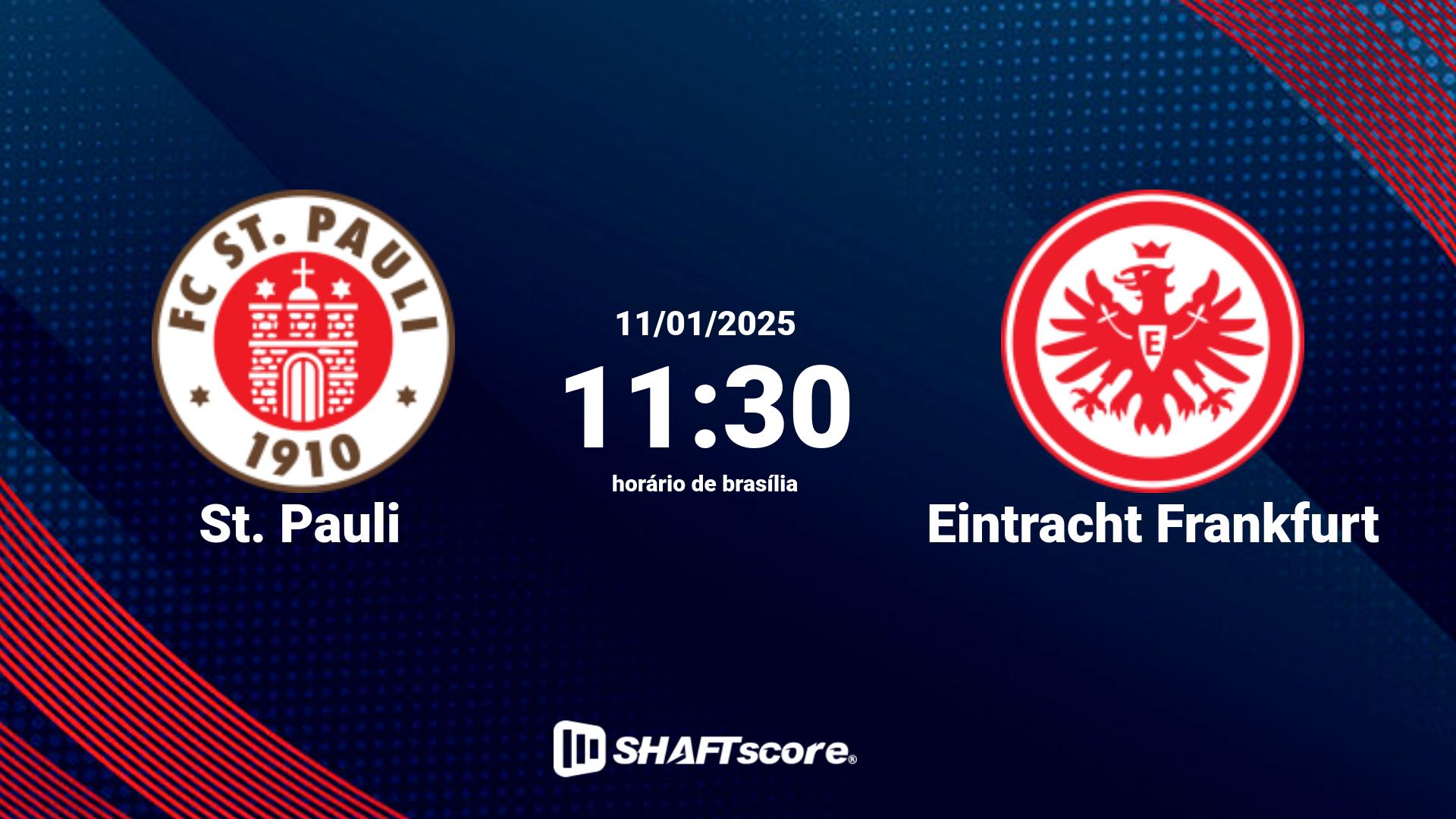 Estatísticas do jogo St. Pauli vs Eintracht Frankfurt 11.01 11:30