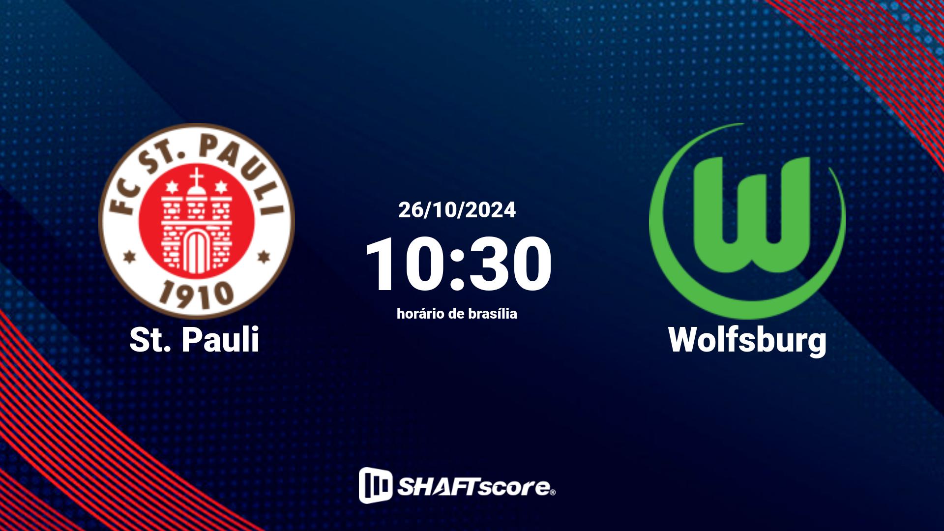 Estatísticas do jogo St. Pauli vs Wolfsburg 26.10 10:30