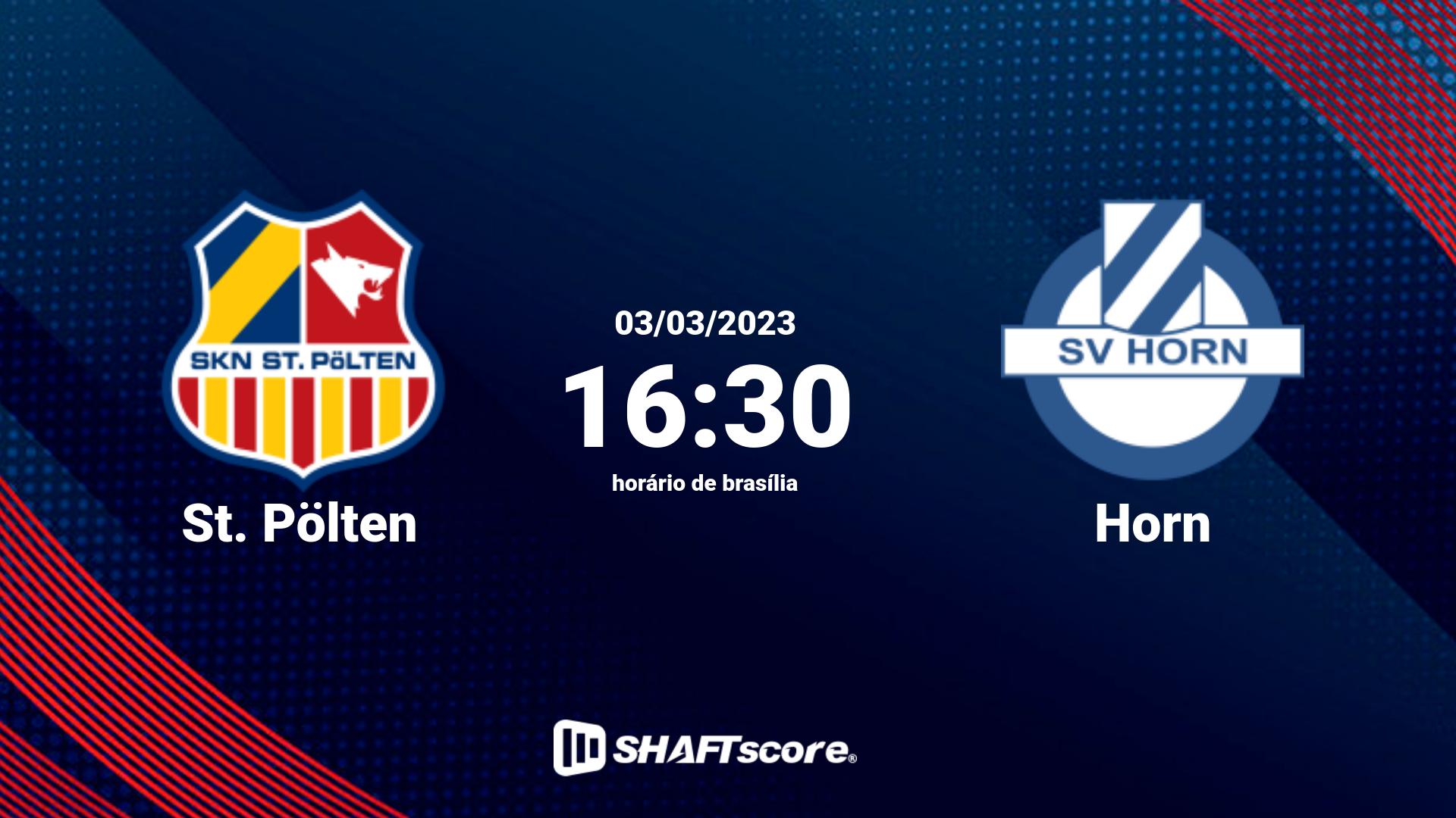 Estatísticas do jogo St. Pölten vs Horn 03.03 16:30