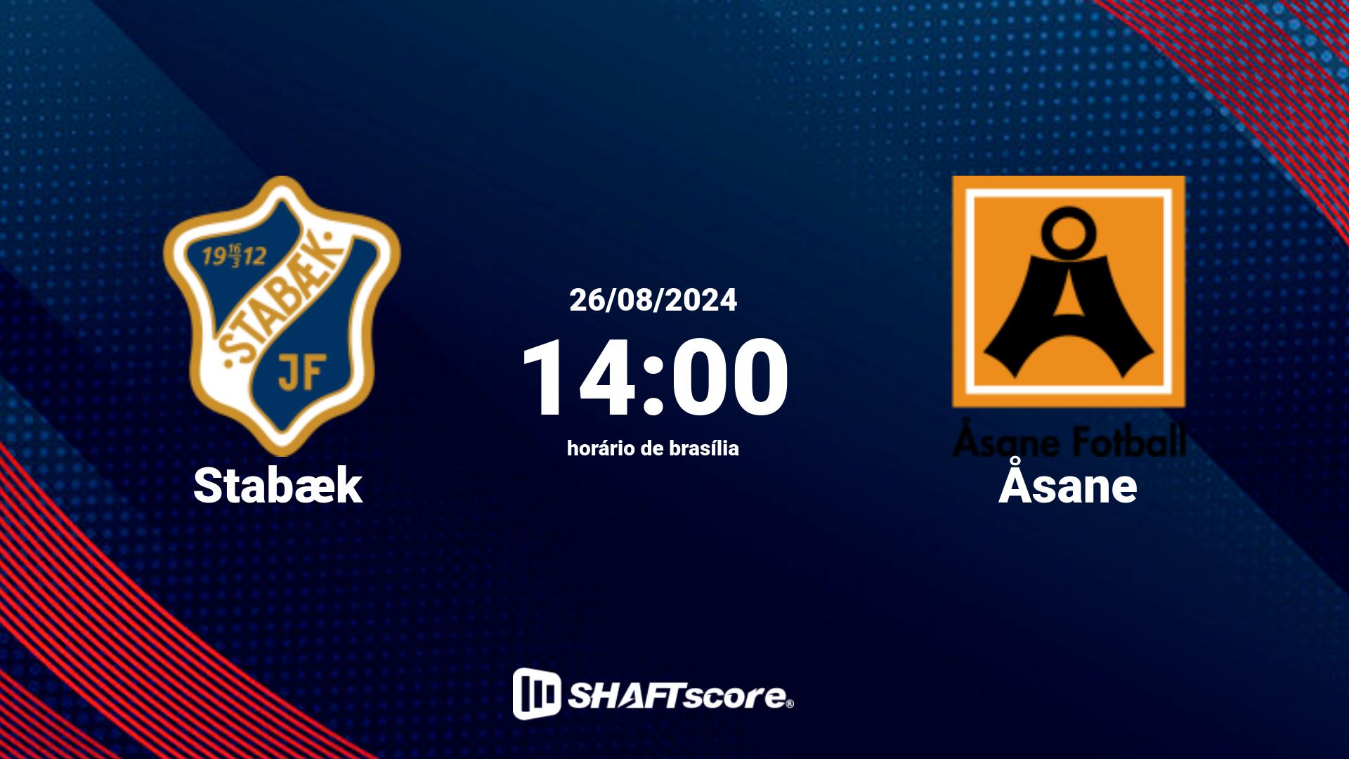 Estatísticas do jogo Stabæk vs Åsane 26.08 14:00