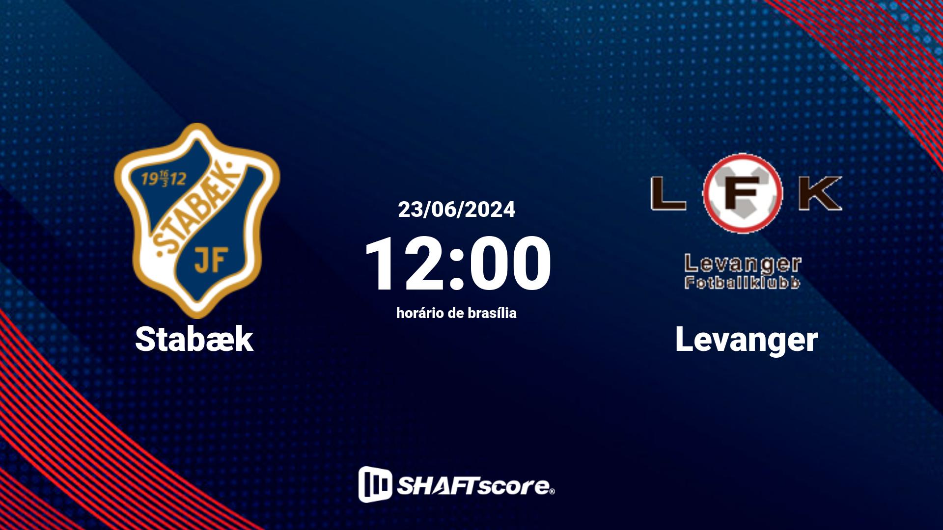 Estatísticas do jogo Stabæk vs Levanger 23.06 12:00